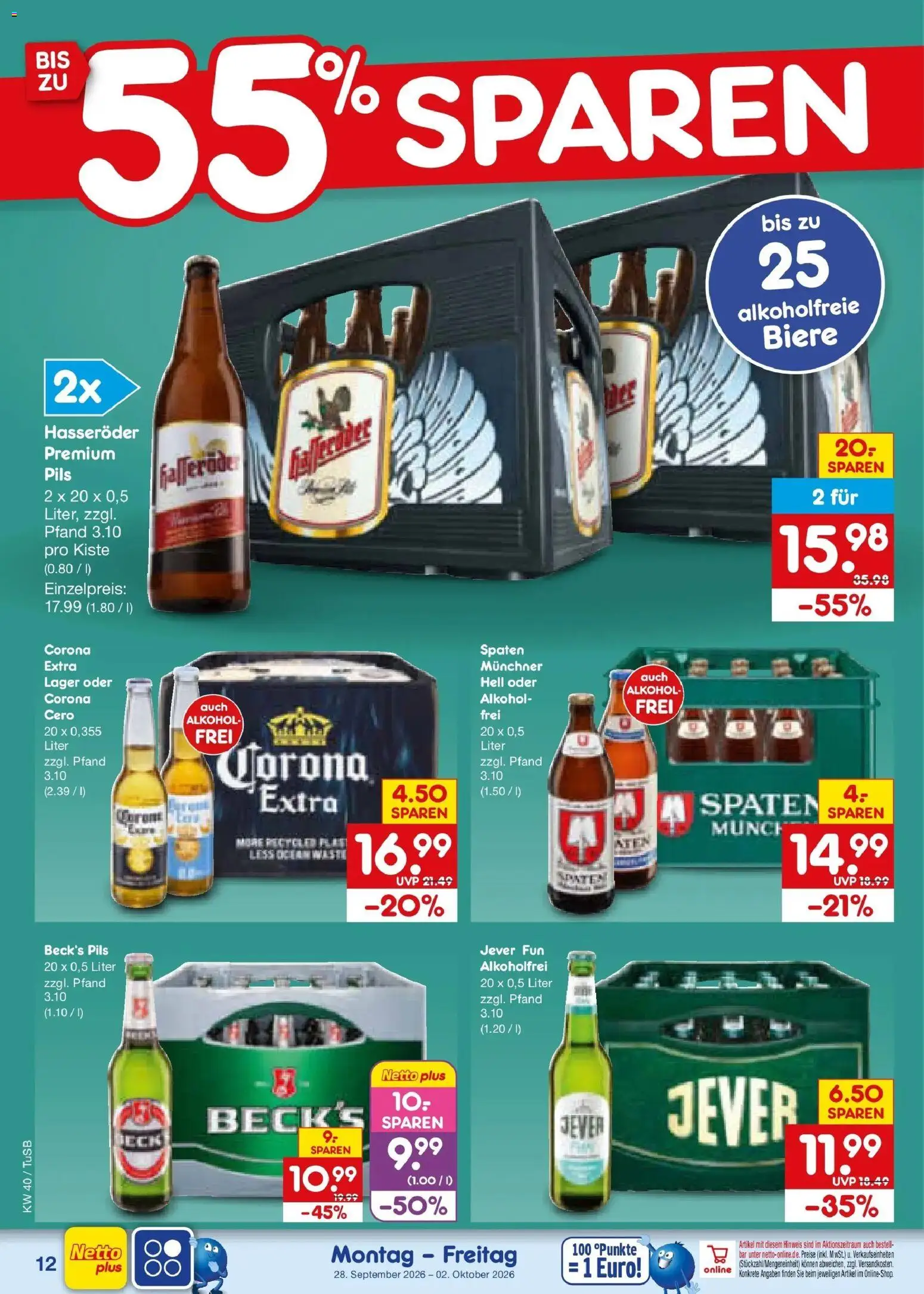 Netto Marken-Discount Prospekt Sindelfingen – gültig ab 28.09.2026 | Seite: 18 | Produkte: Pils, Alkohol, Jever, Hasseröder