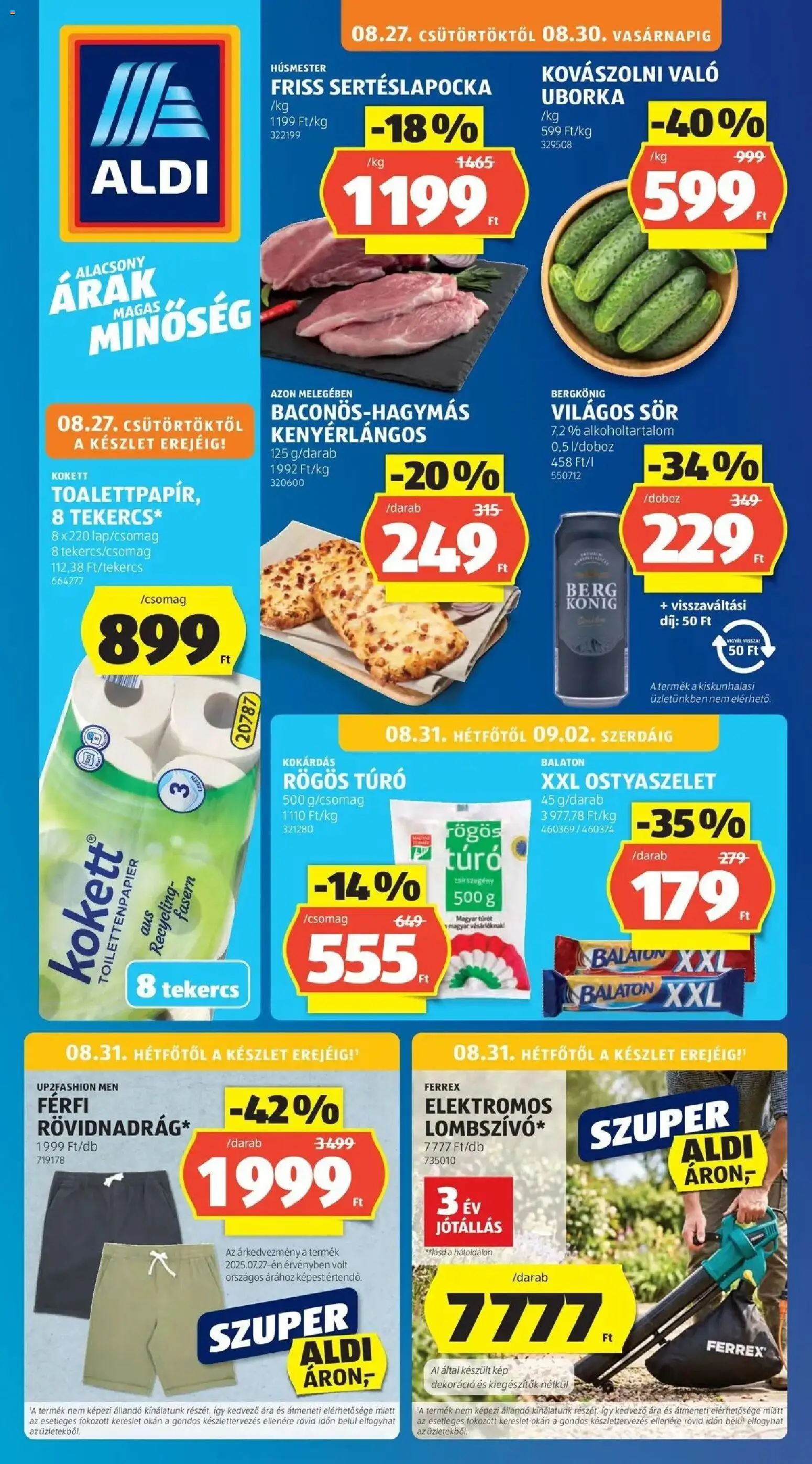 Aldi aktuális akciós újság - 2026.08.22. -tól/töl > akció, lapozható szórólap 🛍️ | Oldal: 1