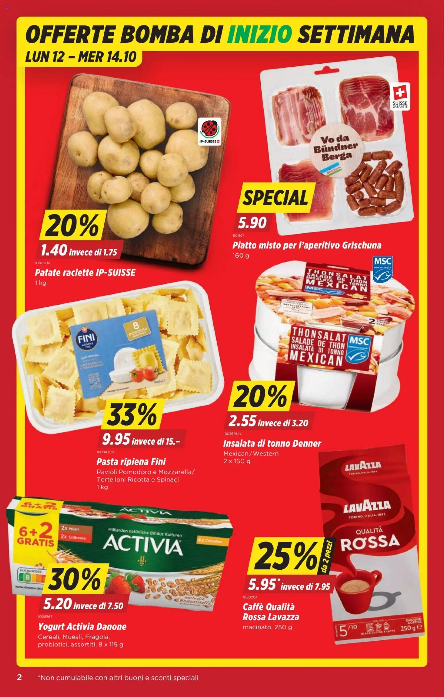 Denner aktionen IT – gültig ab 08.10.2026 | Seite: 2 | Produkte: Müsli, Pasta, Raclette, Ricotta