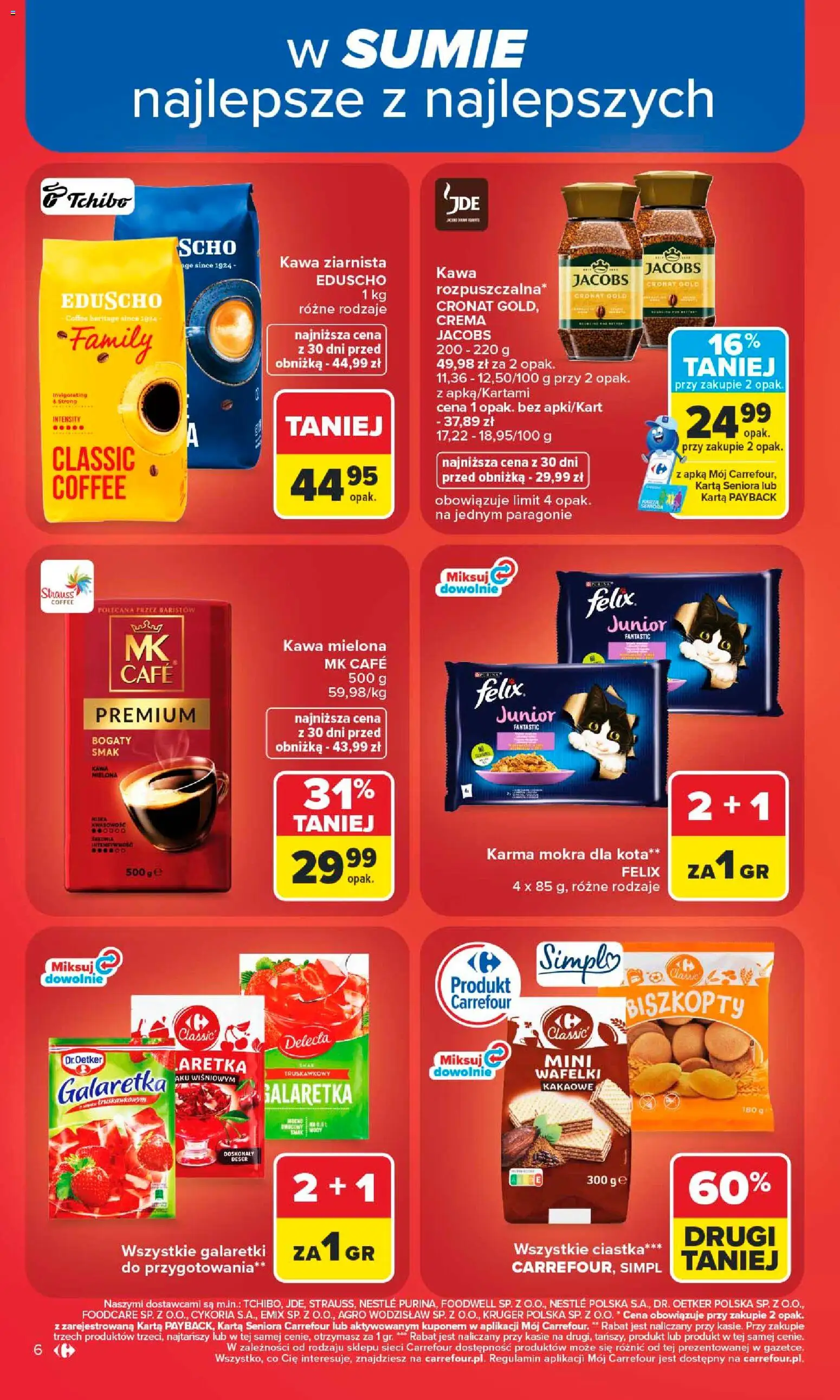 Carrefour gazetka od 15.06.2026 | Strona: 8 | Produkty: Galaretki, Kawa ziarnista, Mleka, Kawa