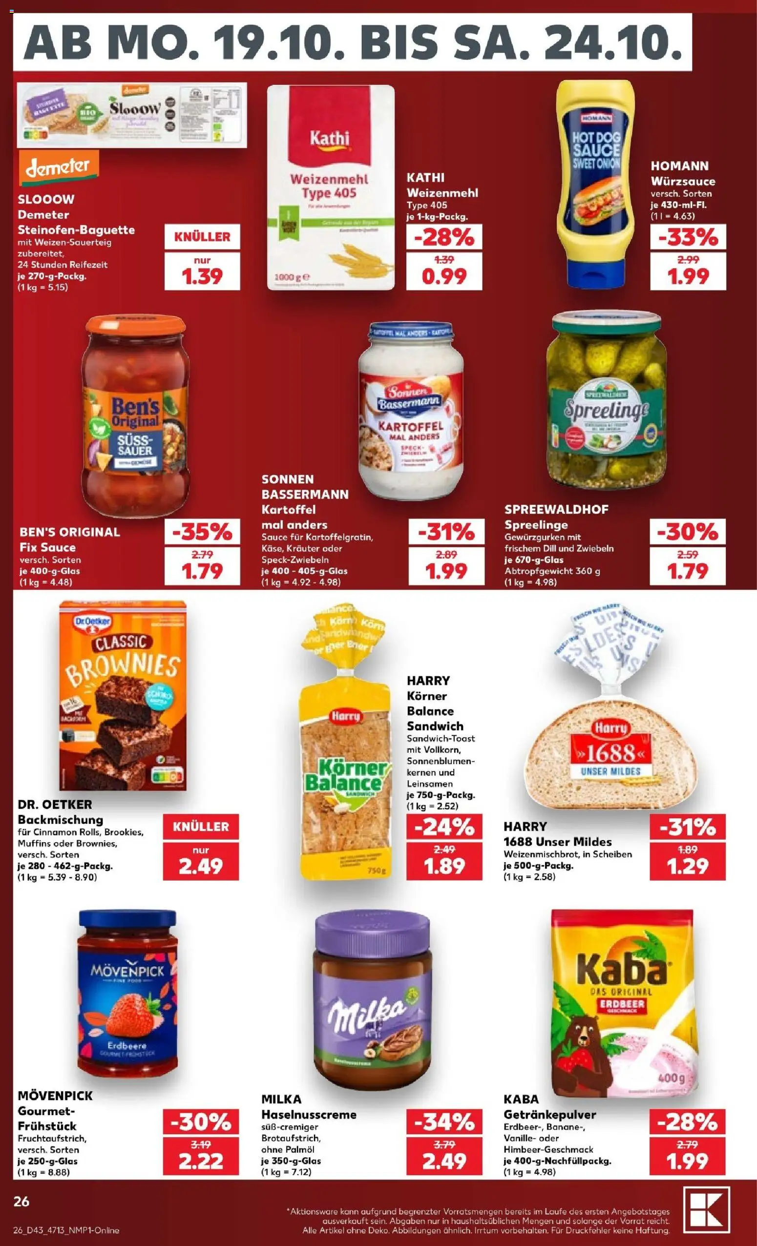Kaufland Prospekt Leipzig – gültig ab 18.10.2026 | Seite: 26 | Produkte: Baguette, Tintenfisch, Meica, Sahne