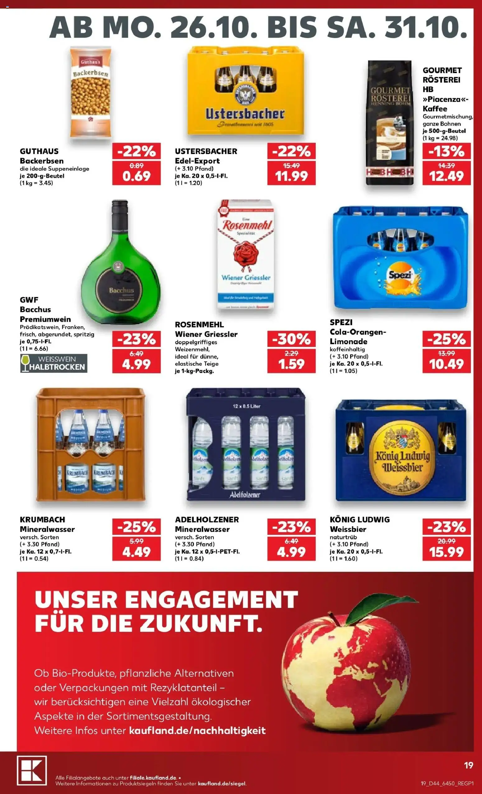 Prospekt Kaufland ab 26.10.2026 » Angebote Online zum Blättern | Seite: 23 | Produkte: Kaffee, Weißbier, Adelholzener, Limonade