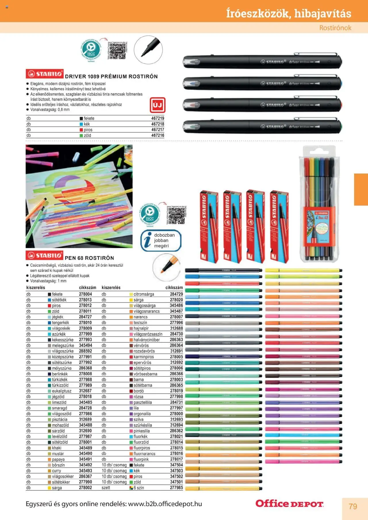 Office Depot akciós ujság - amely érvényes a következő dátumtól: 2025.04.10. | Oldal: 79 | Termékek: Pisztácia, Khaki, Narancs, Mustár