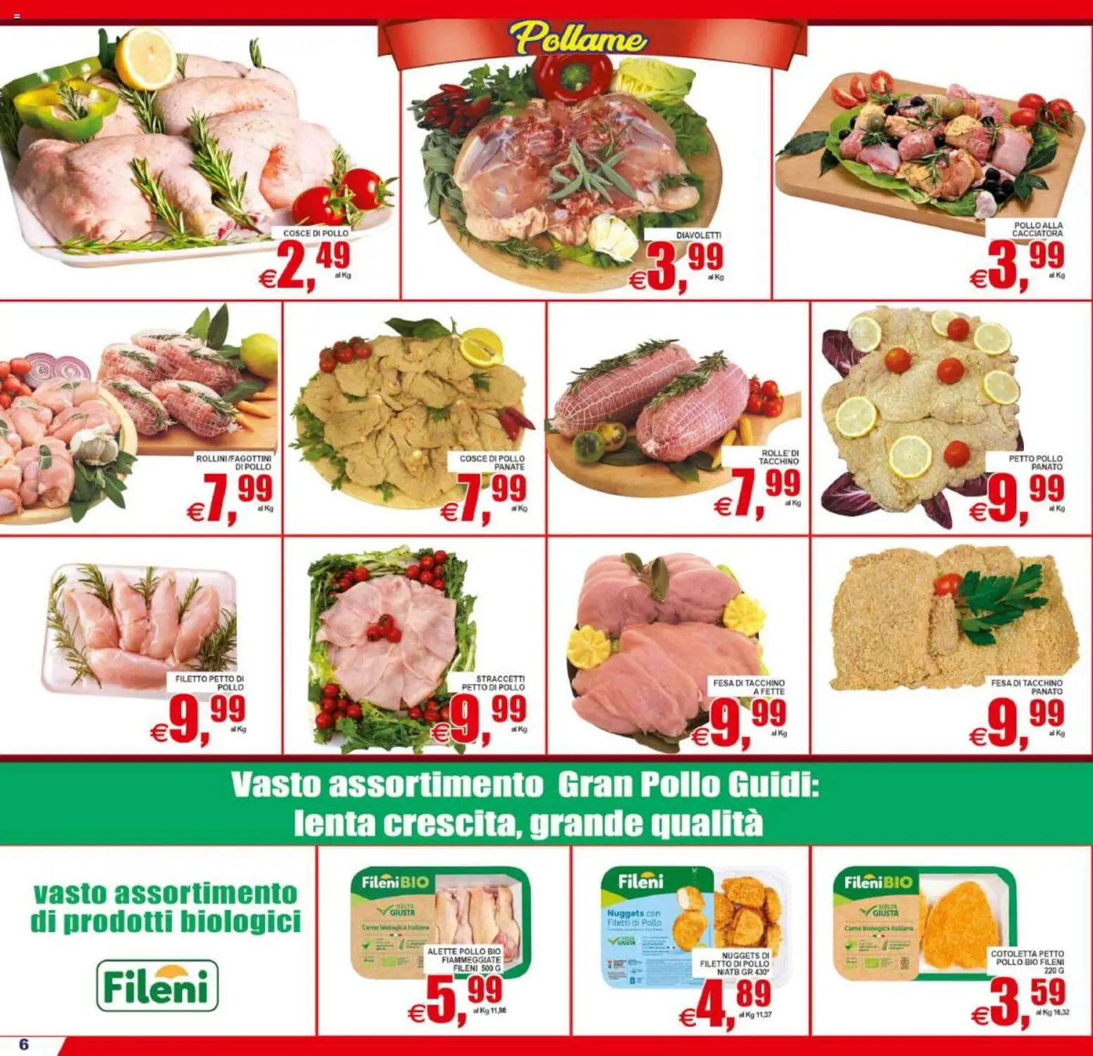 Volantino Pewex del 21/08/2026 | Pagina: 6 | Prodotti: Pollo, Nuggets, Tacchino, Cosce di pollo