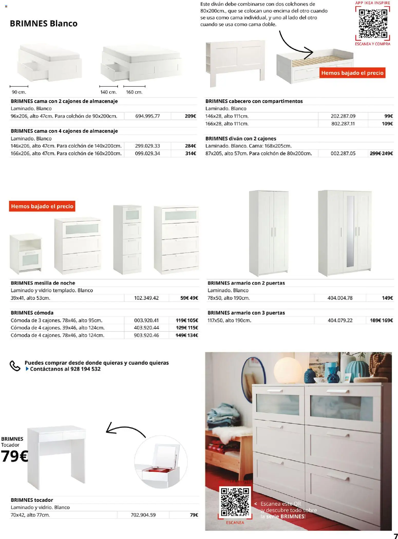 Catálogo IKEA Muebles para el dormitorio │ válido desde el 01/02/2026 | Página: 7 | Productos: Cómoda, Cama, Mesilla de noche, Puertas