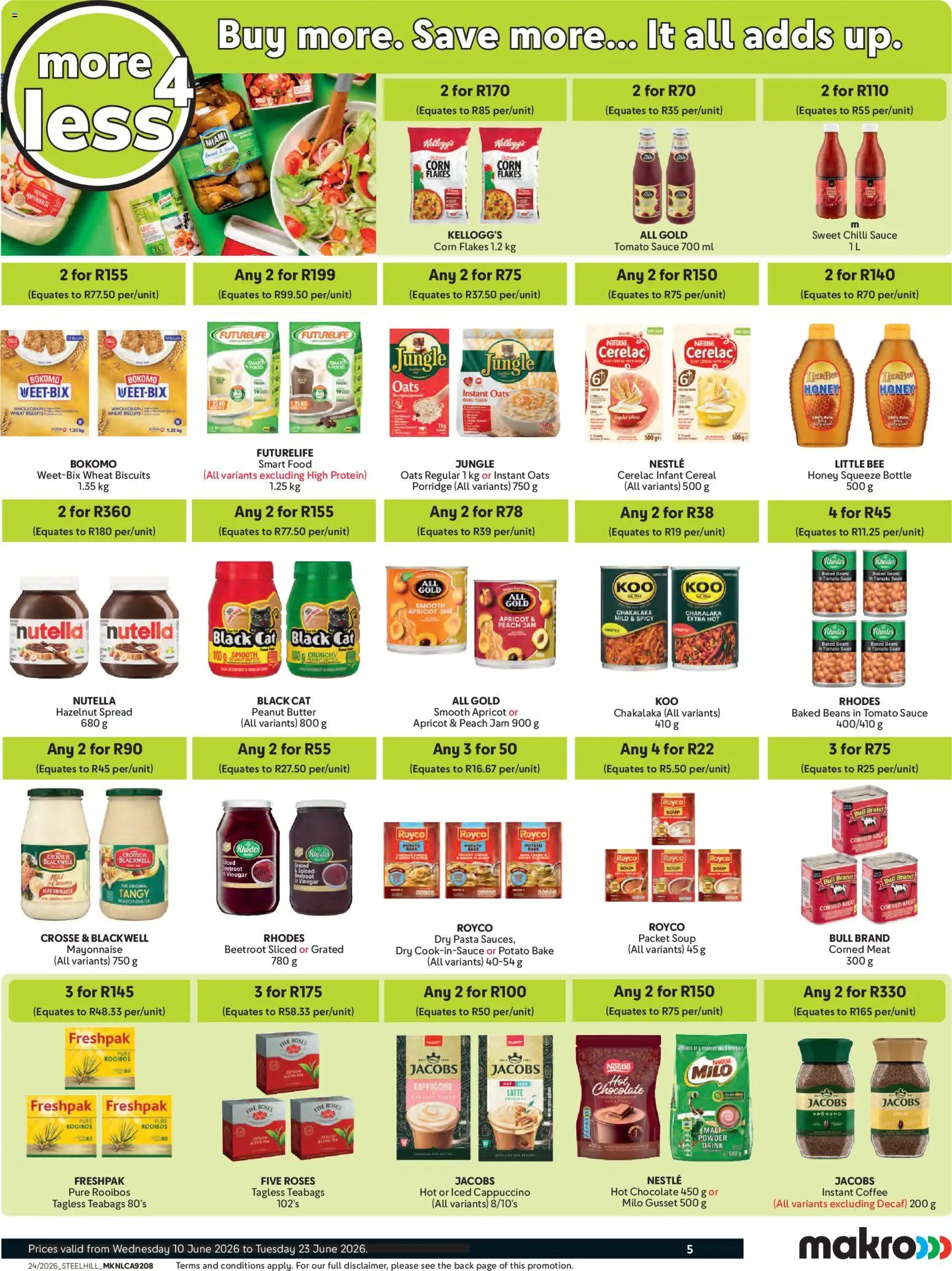 New Makro catalogue – valid from 10.06.2026 | Page: 5 | Products: Beans, Butter, Vinegar, Estuche organizador de viaje