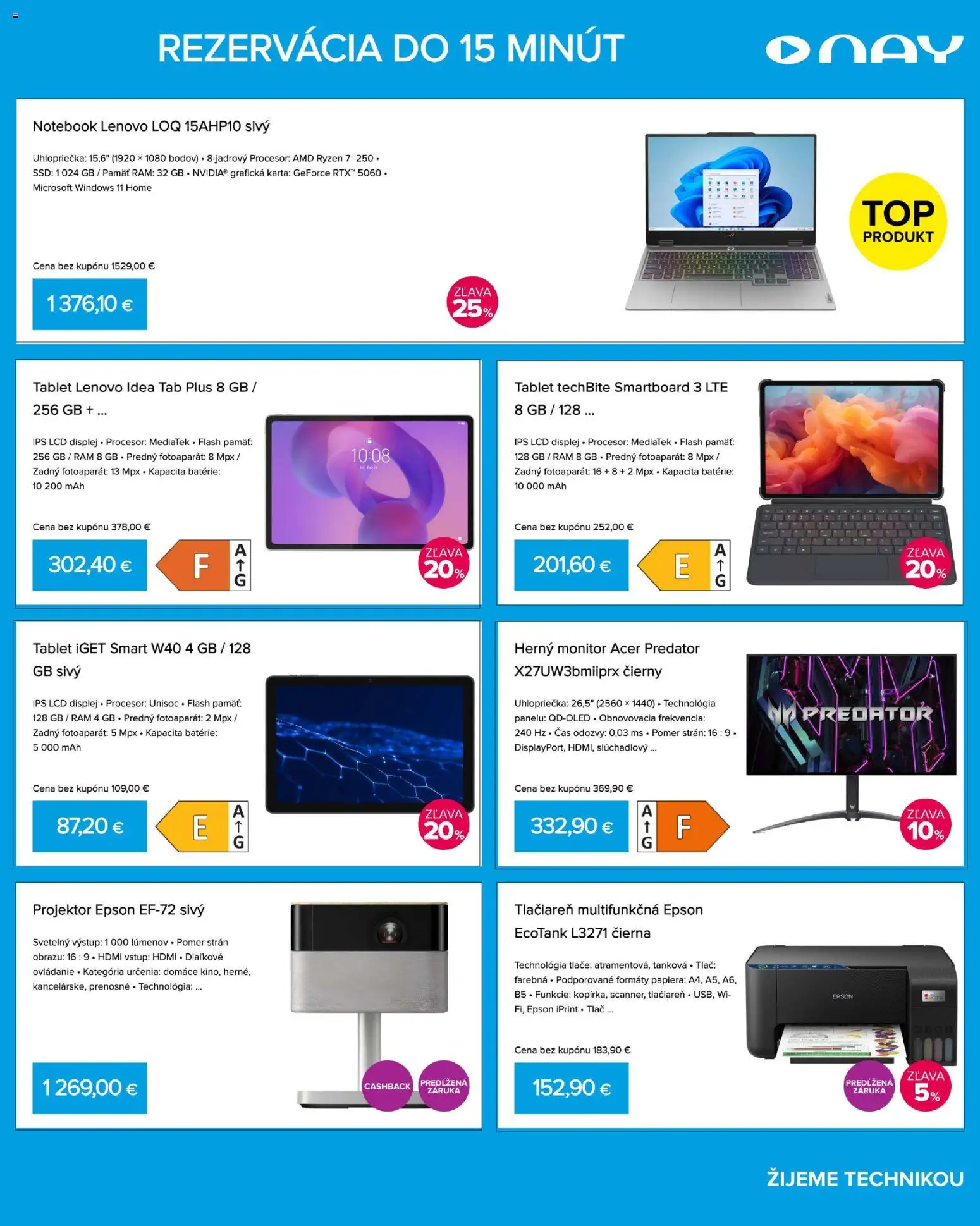 Nové NAY Elektrodom akcie – leták je platný od 19.10.2026 | Strana: 3 | Produkty: Monitor, Rám, Tablet, Tlačiareň