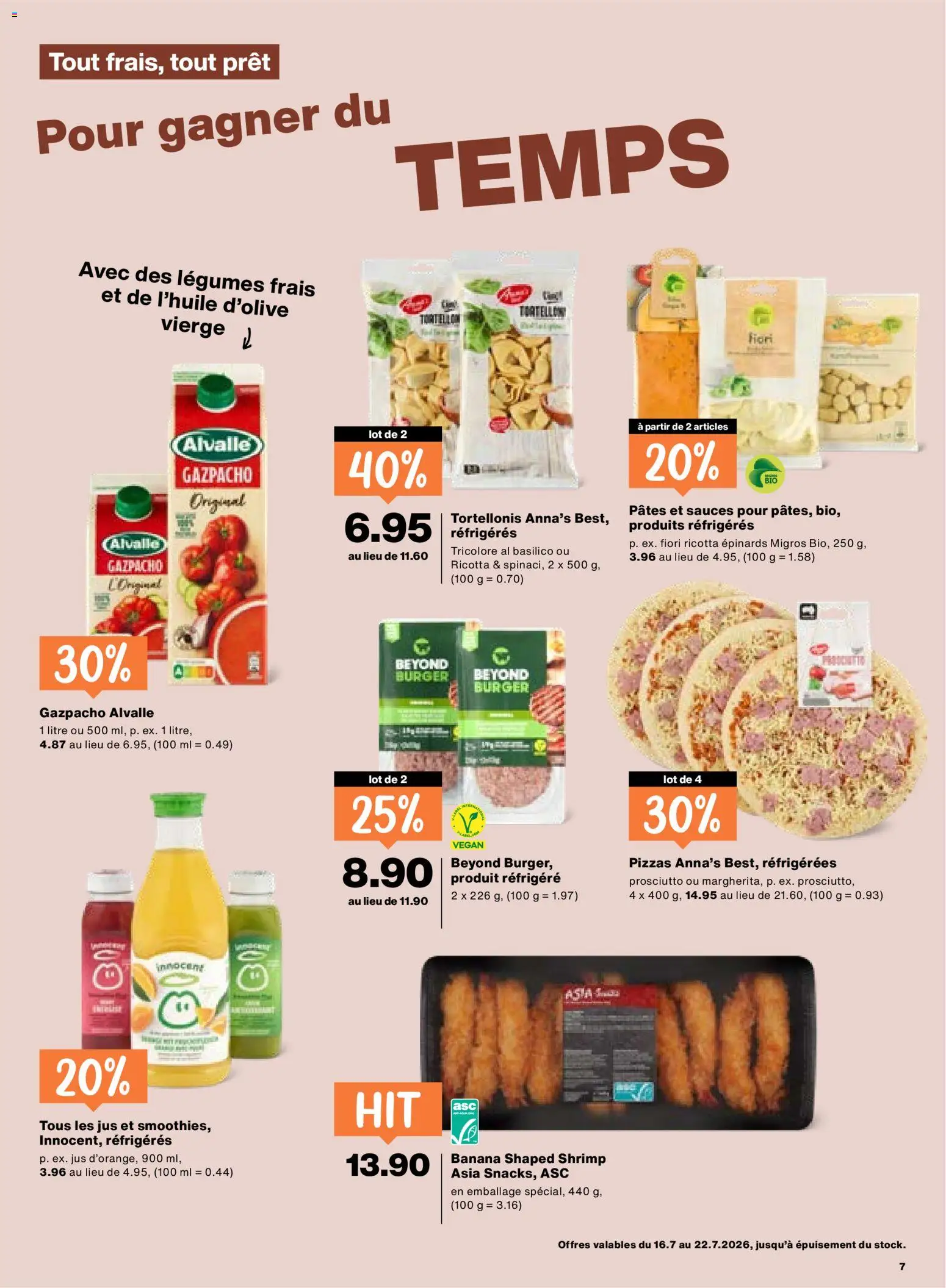 Migros aktionen FR – gültig ab 16.07.2026 | Seite: 7 | Produkte: Burger, Pizza, Pasta