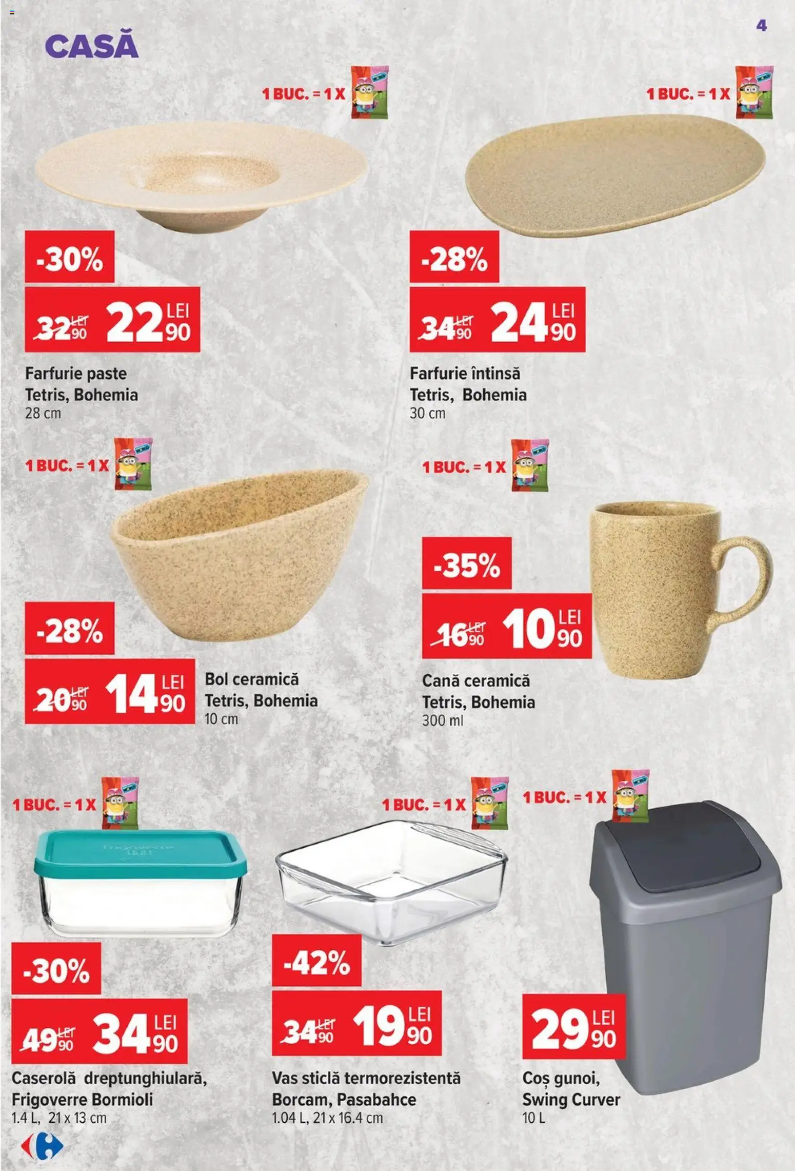 Noul catalog Carrefour – valabil de la 14.10.2026 | Pagină: 4 | Produse: Caserola, Bol, Coș, Paste