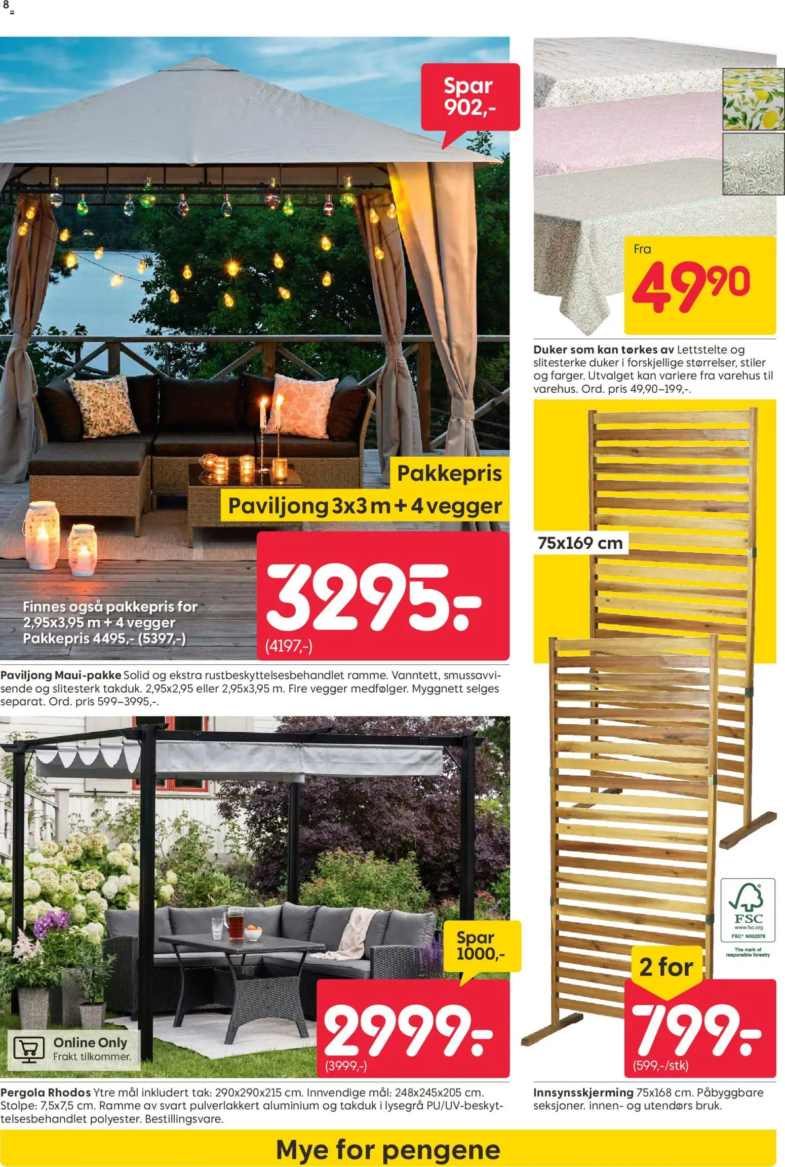 {H1} | Side: 8 | Produkter: Duker, Paviljong