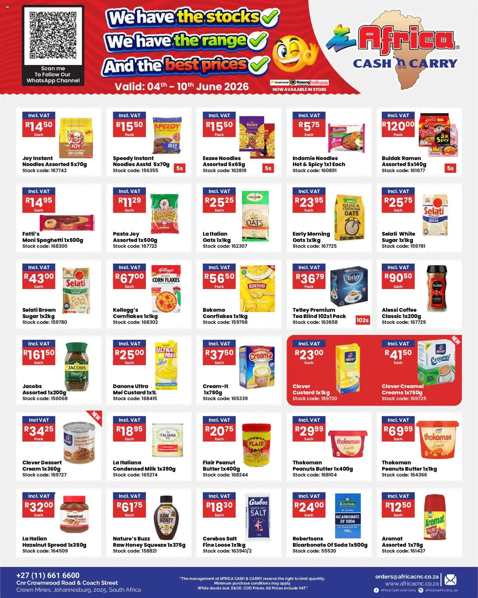 New Africa Cash & Carry catalogue – valid from 04.06.2026 | Page: 26 | Products: Milk, Coffee, Tea, Peanuts