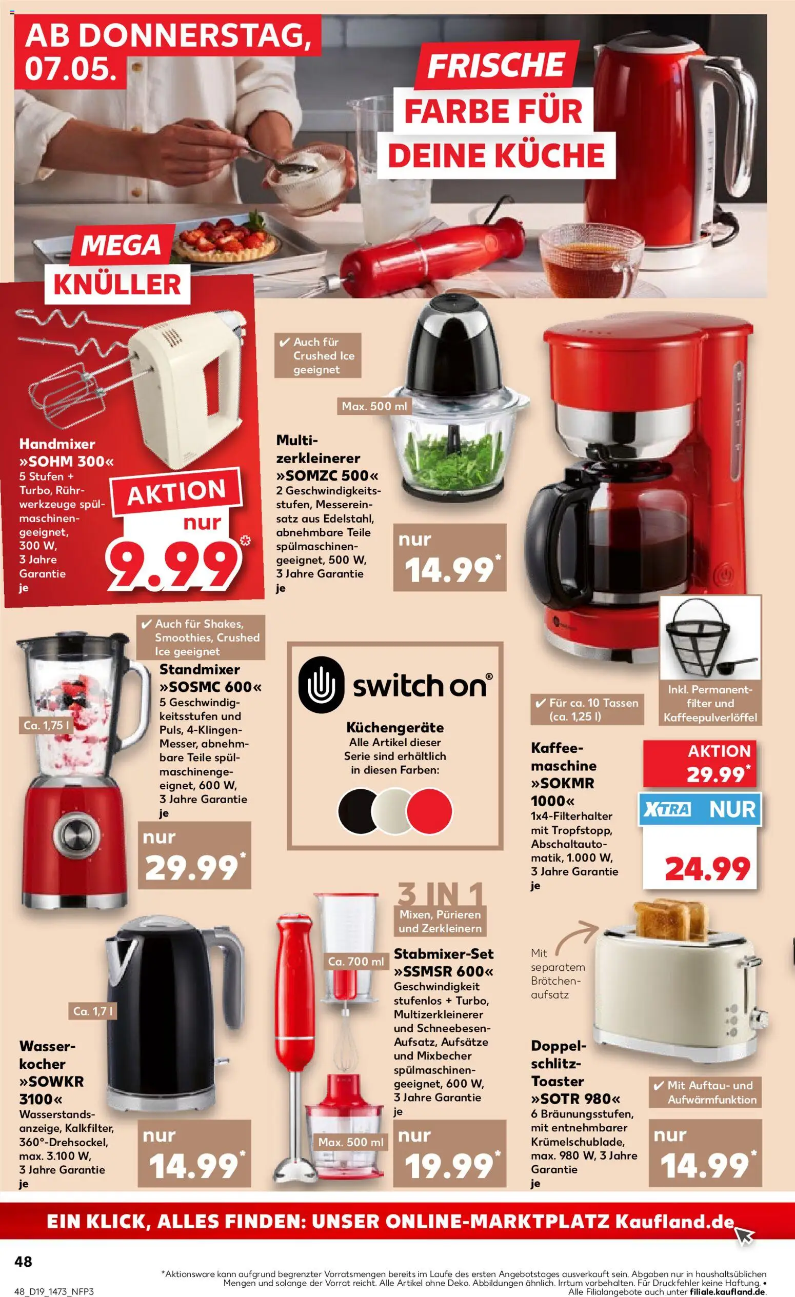 Kaufland Prospekt Frankfurt (Oder)	 – gültig ab 07.05.2026 | Seite: 48 | Produkte: Wasserkocher, Toaster, Kaffee, Wasser