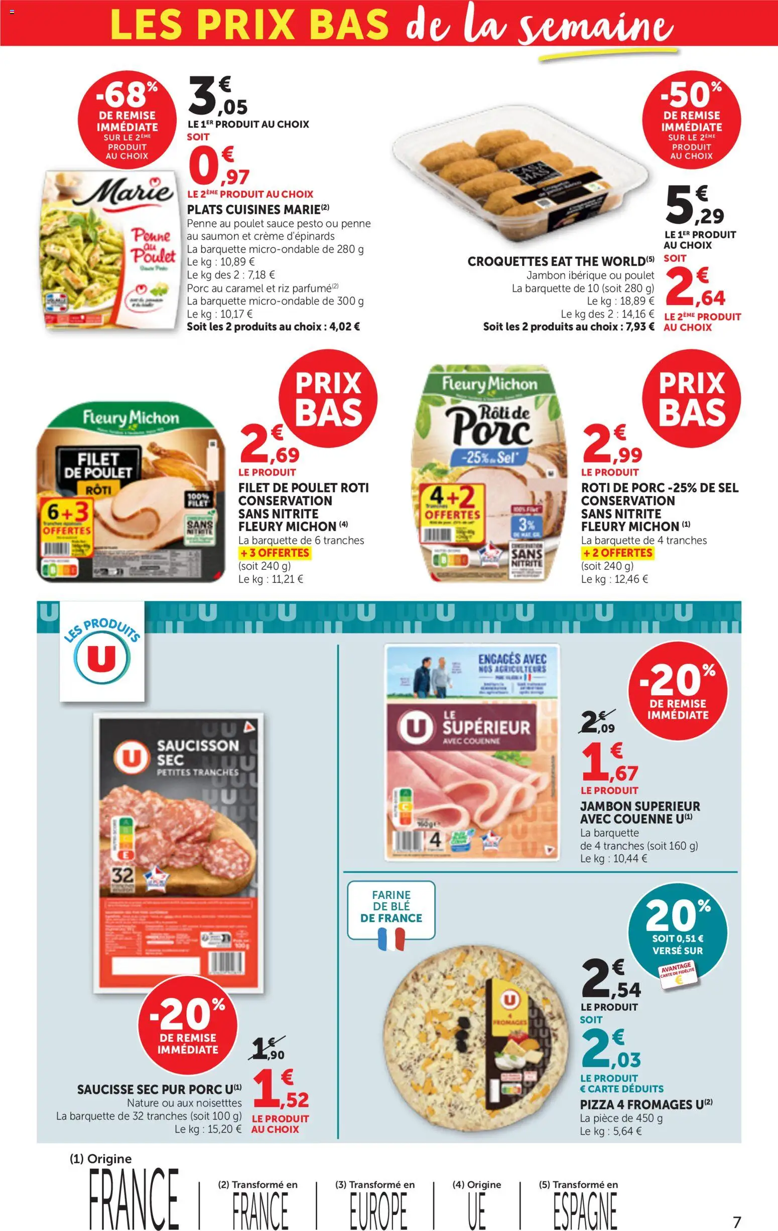 {H1} | Page: 7 | Produits: Saucisson, Farine, Sel, Pizza