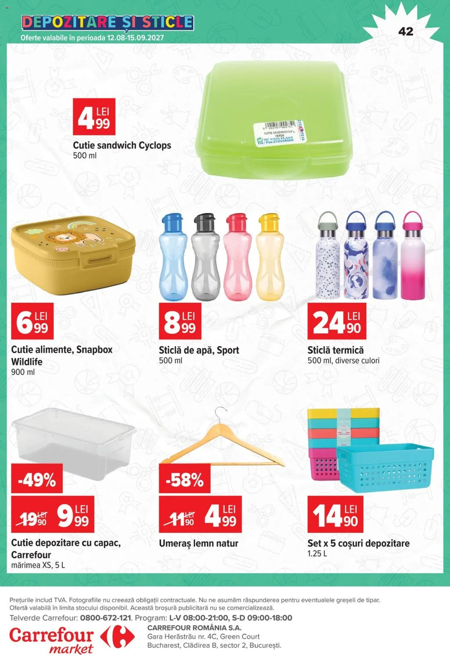 Noul catalog Carrefour – valabil de la 19.08.2026 | Pagină: 42 | Produse: Cutie, Umeraș, Sport, Depozitare