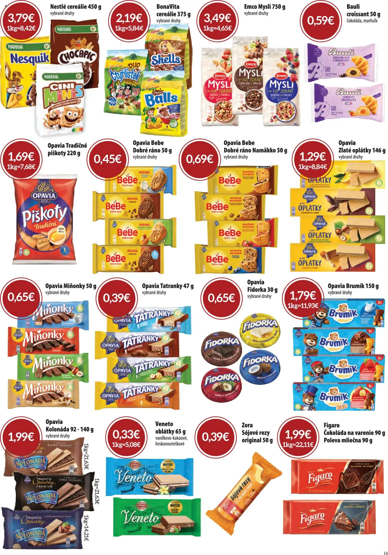 Nové CBA Verex akcie – leták je platný od 03.09.2026 | Strana: 16 | Produkty: Oblátky, Cereálie, Orechy, Mandle