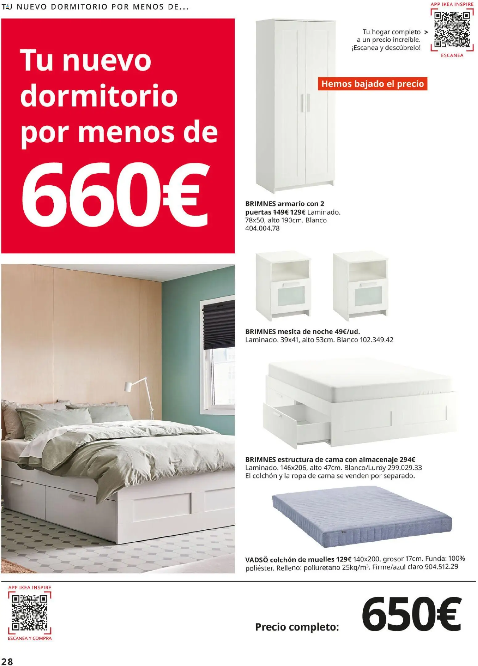 IKEA - Precios bajos │ válido desde el 01/09/2026 | Página: 28 | Productos: Colchon, Funda, Armario, Puertas