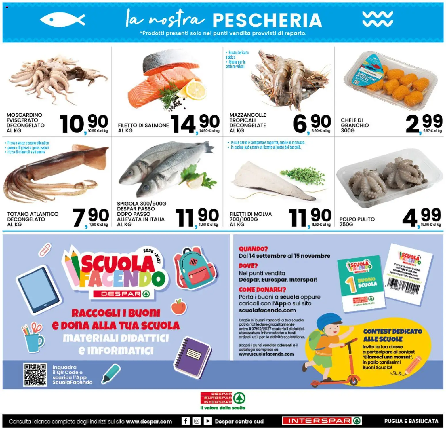 Volantino Interspar del 21/09/2026 | Pagina: 20 | Prodotti: Salmone, Mazzancolle, Carne, Spigola