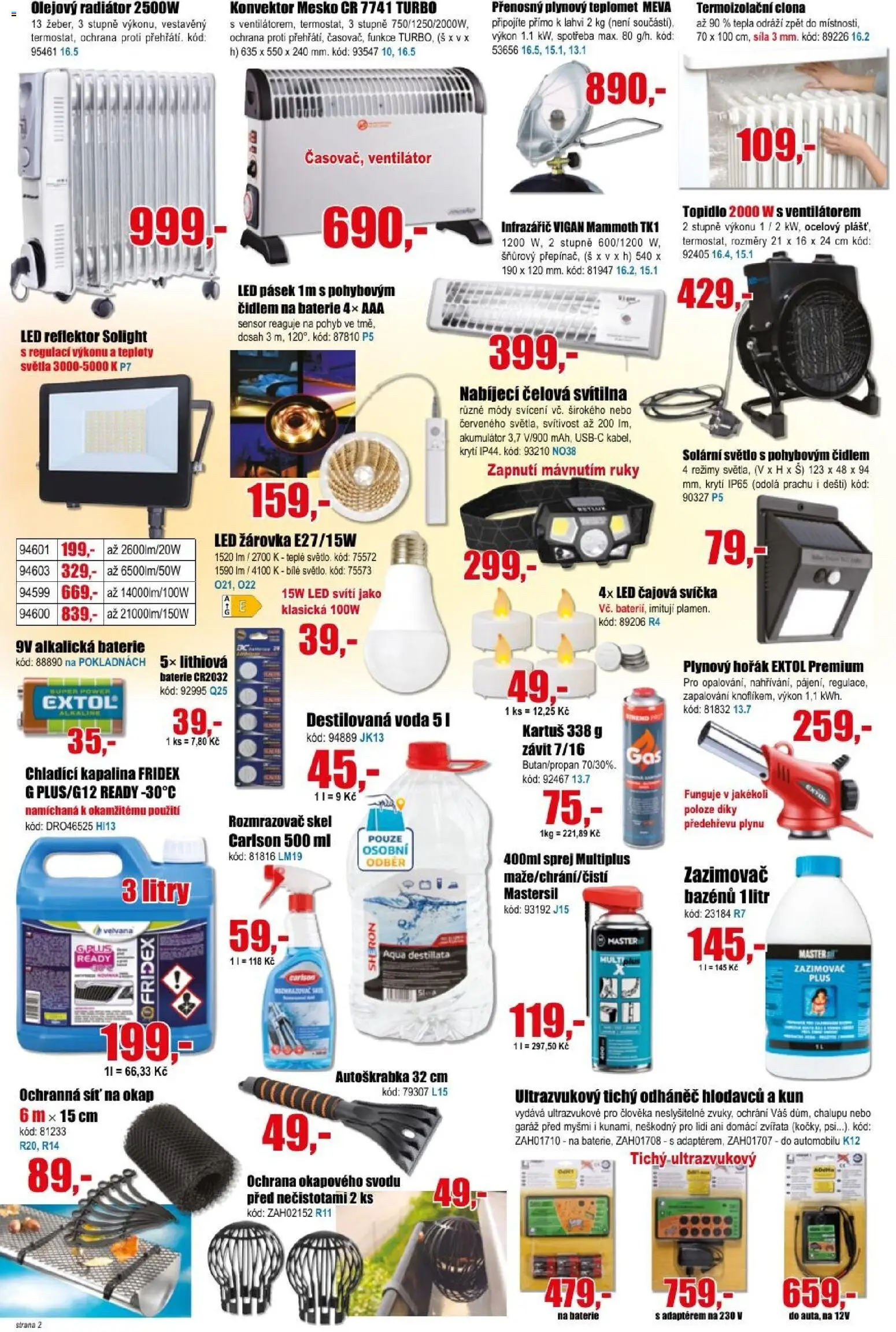 Eva supermarket leták od 07.10.2026 | Strana: 2 | Produkty: Voda, Svíčka, Ventilátor, LED