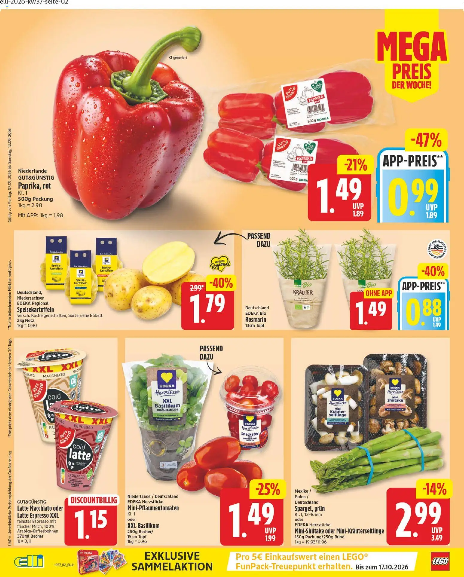 Elli Markt Prospekt – gültig ab 07.09.2026 | Seite: 2 | Produkte: Kartoffeln, Paprika