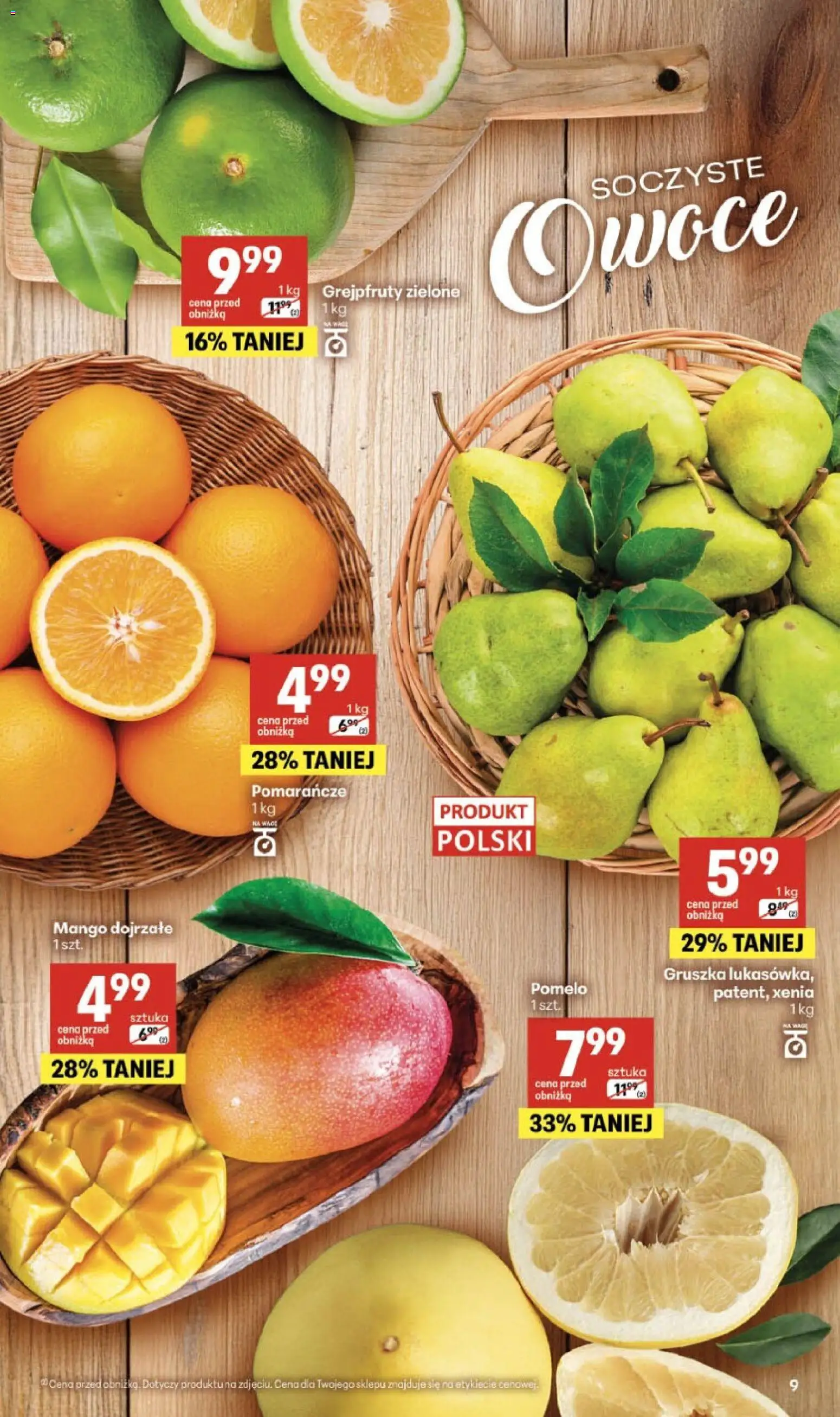 Delikatesy Centrum gazetka od 01.10.2026 | Strona: 9 | Produkty: Mango, Gruszka, Pomelo, Pomarańcze