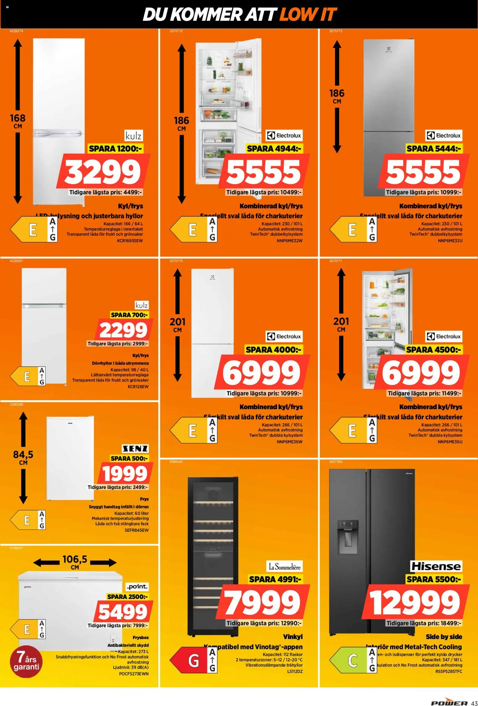 Power reklamblad aktuell från 26/10/2026 | Sida: 43 | Produkter: Frysbox, Drycker, Grönsaker, Frys
