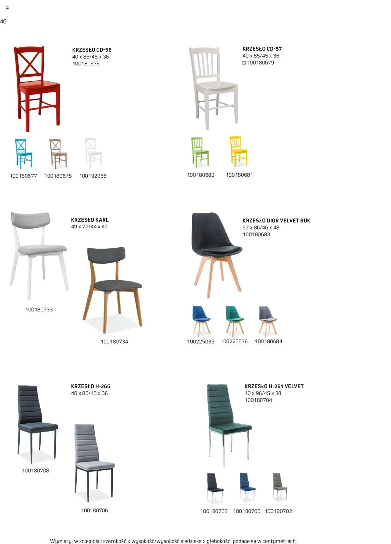 Komfort Gazetka - Katalog Meble od 01.09.2024 | Strona: 40 | Produkty: Krzesło