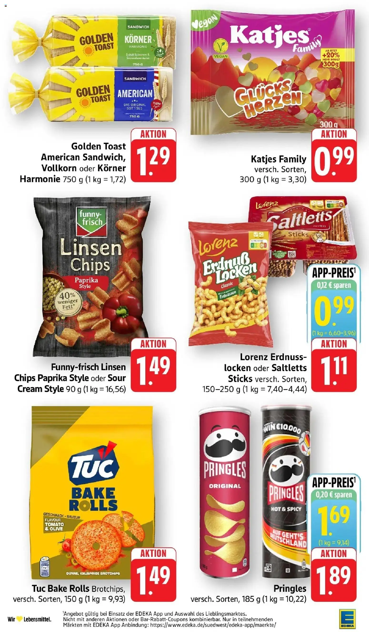Edeka prospekt Göppingen-Ursenwang – gültig ab 22.06.2026 | Seite: 24 | Produkte: Funny frisch, Paprika, Pringles, Chips