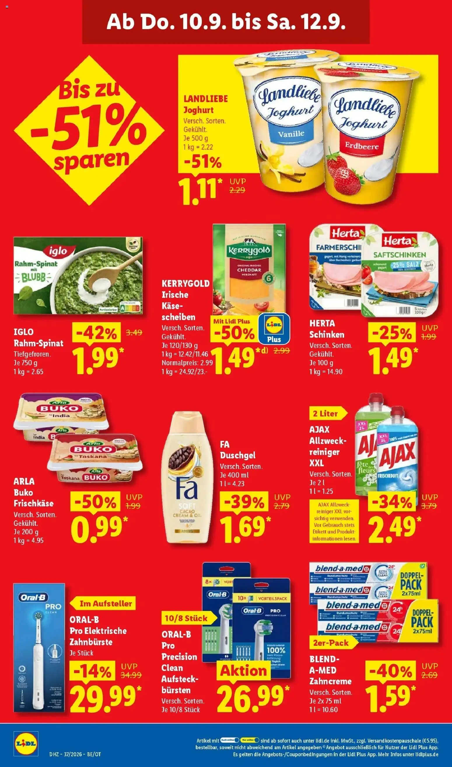 Lidl Prospekt Grimma (ab 07.09.2026) zum Blättern » Angebote | Seite: 70 | Produkte: Elektrische zahnbürste, Zahnpasta, Landliebe joghurt, Frischkase