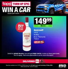 Tops at Spar specials catalogue – valid from 22.04.2026 | Page: 7 | Products: Data, Switch, Vodka
