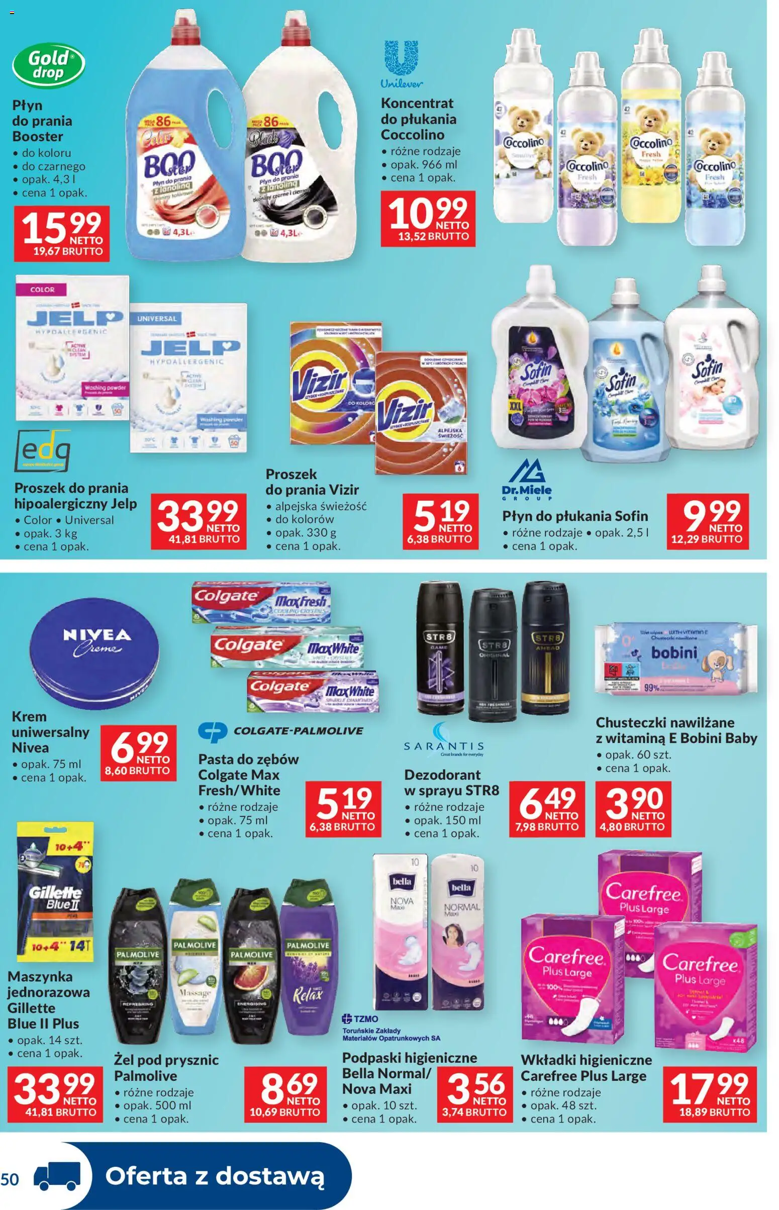 Makro gazetka - Dystrybucja do sklepów od 09.06.2026 | Strona: 50 | Produkty: Gillette, Coccolino, Prysznic, Pasta do zębów