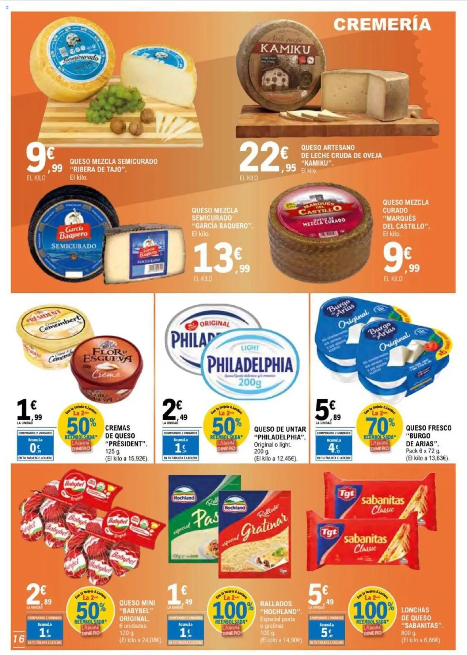 E.Leclerc folleto Salamanca │ válido desde el 17.06.2026 | Página: 16 | Productos: Leche, Pasta, Tableta, Crema