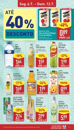 Pré-visualização Chá Verde Morango, 2 L unidade; l = 1.00; acresce valor de depósito 0.10€ válido de 06/07/2026 | Página: 7