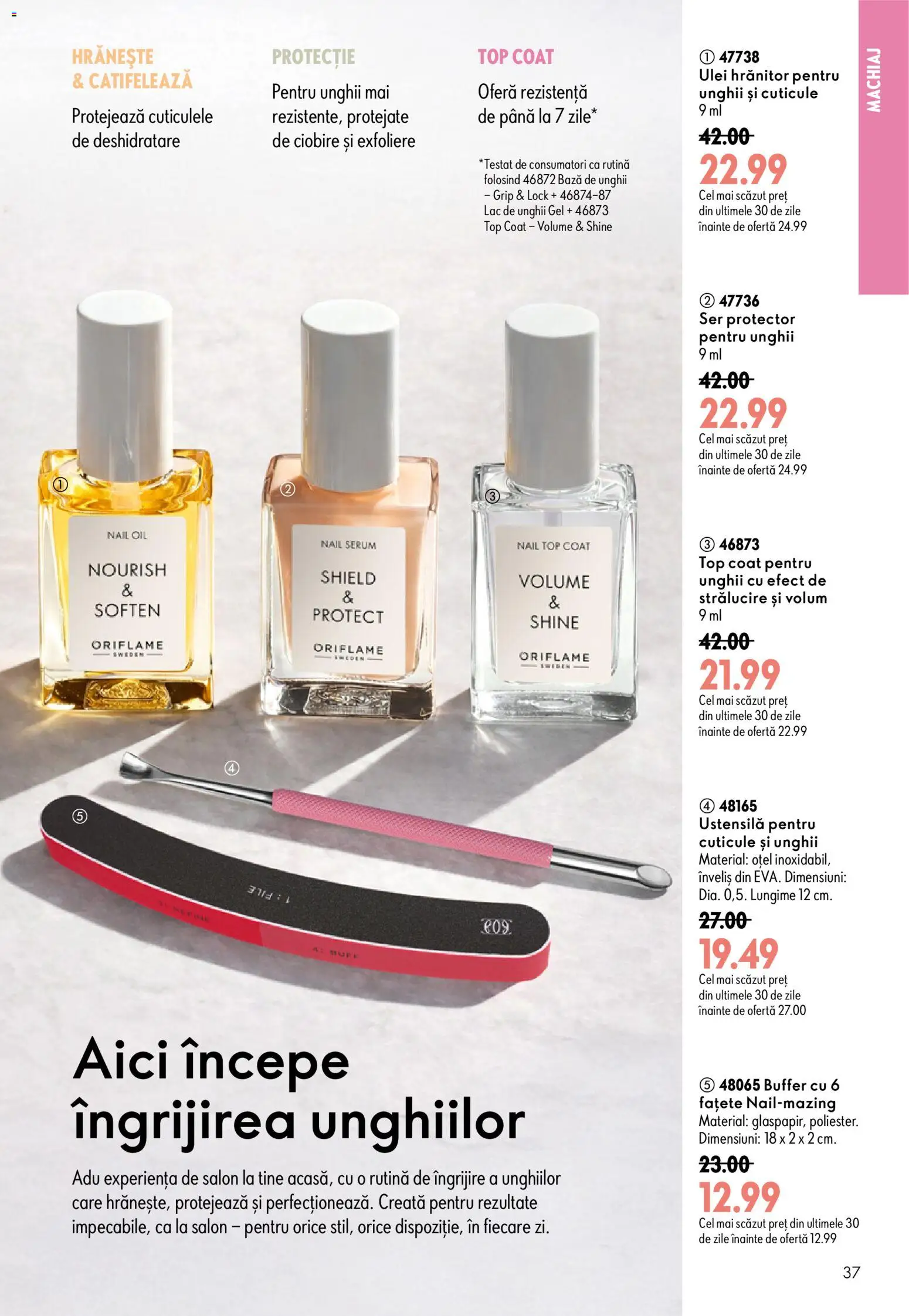 Noul catalog Oriflame – valabil de la 29.07.2026 | Pagină: 37 | Produse: Top coat, Top, Machiaj, Lac de unghii