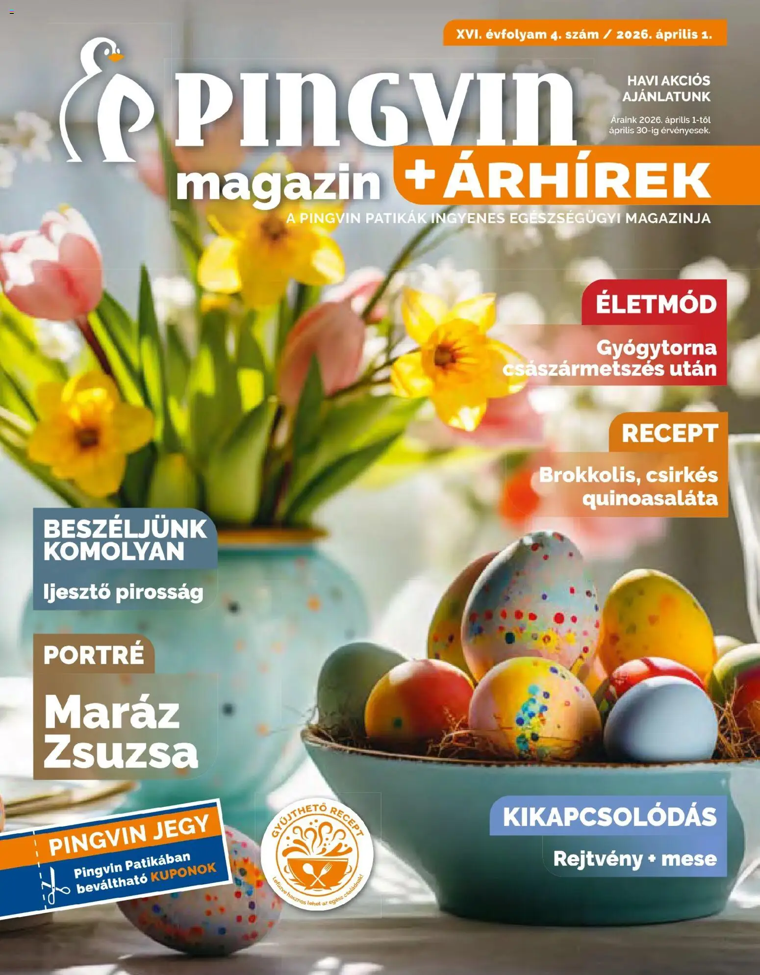 Pingvin Patika akciós ujság - amely érvényes a következő dátumtól: 01.04.2026 | Oldal: 1