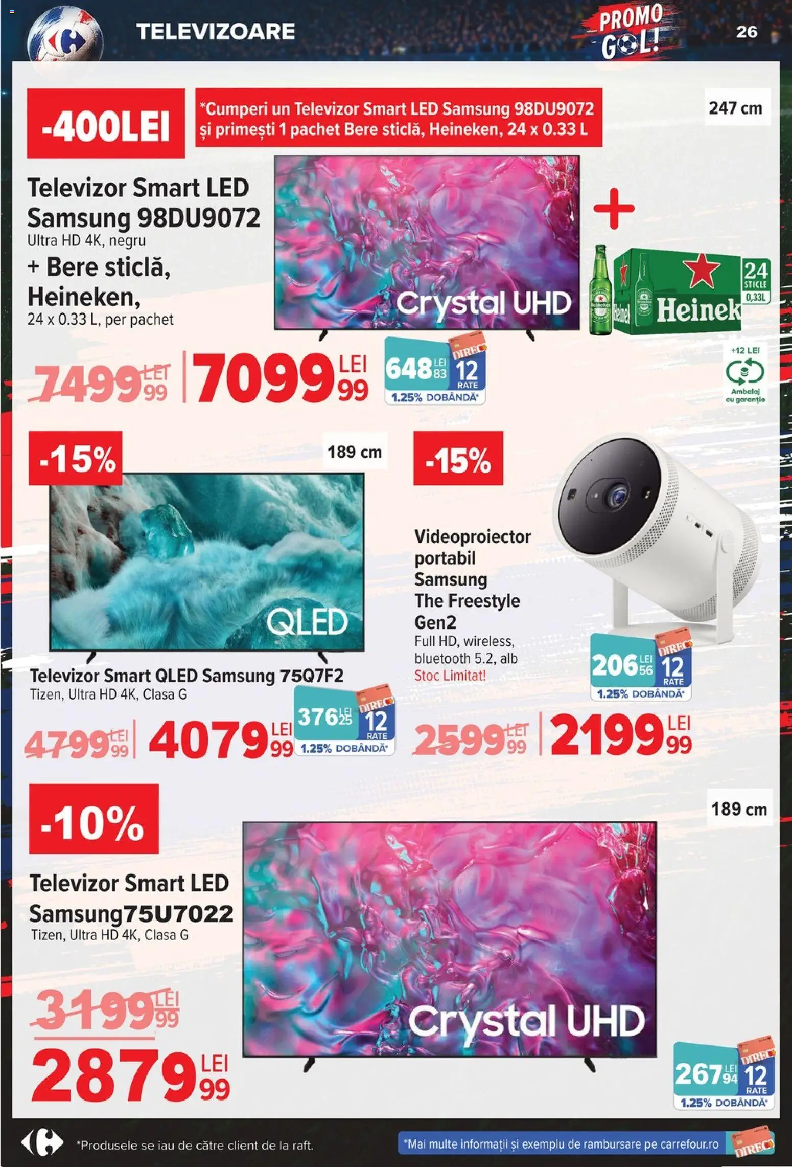 Noul catalog Carrefour – valabil de la 03.06.2026 | Pagină: 26 | Produse: Televizor, Babak, Bere