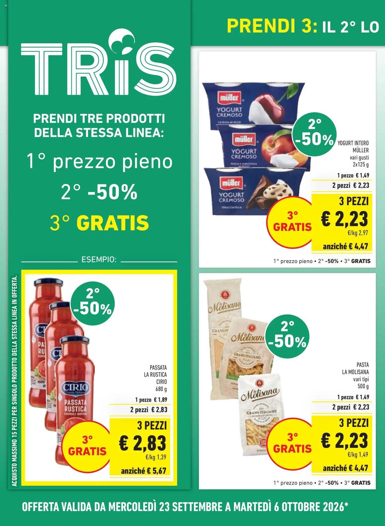 Volantino Conad del 23/09/2026 | Pagina: 4 | Prodotti: Yogurt, La Molisana, Pasta, Yogurt cremoso