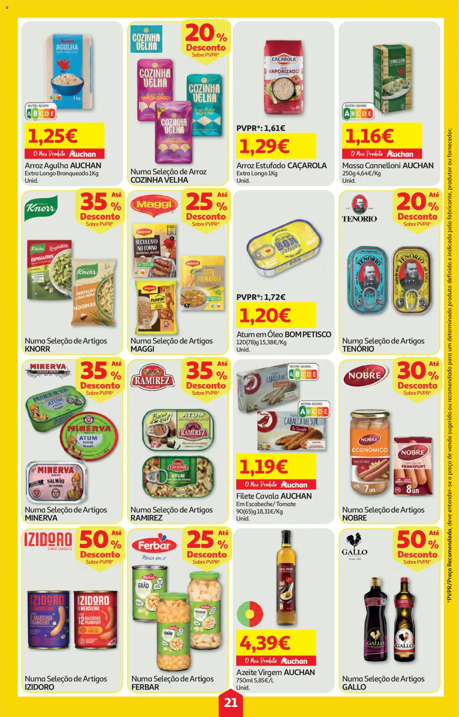 Auchan folheto │ válido de 16.04.2026 | Página: 21 | Produtos: Atum, Forno, Arroz, Massa