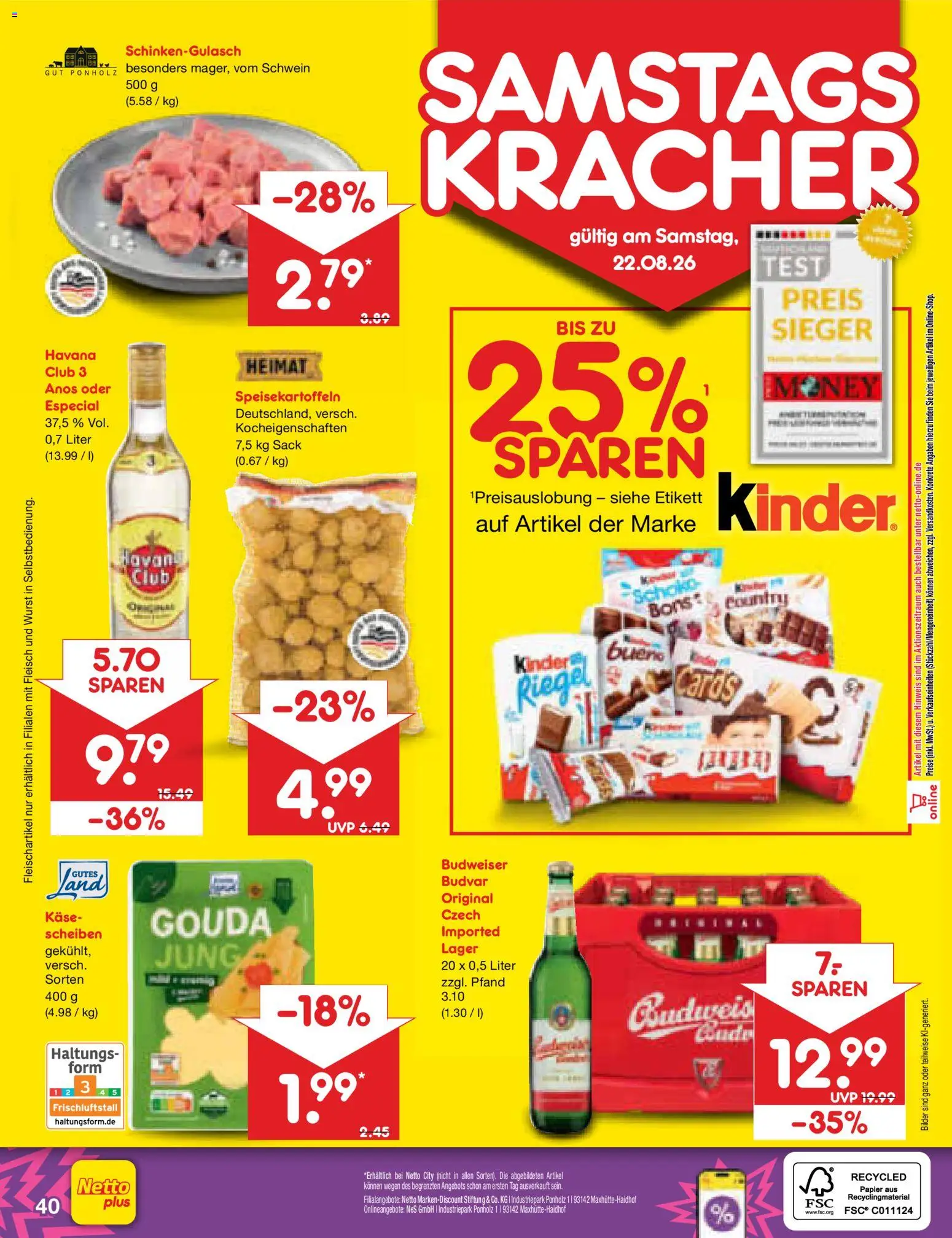 Netto Marken-Discount Prospekt – gültig ab 17.08.2026 | Seite: 62 | Produkte: Havana club, Käse, Wurst, Fleisch
