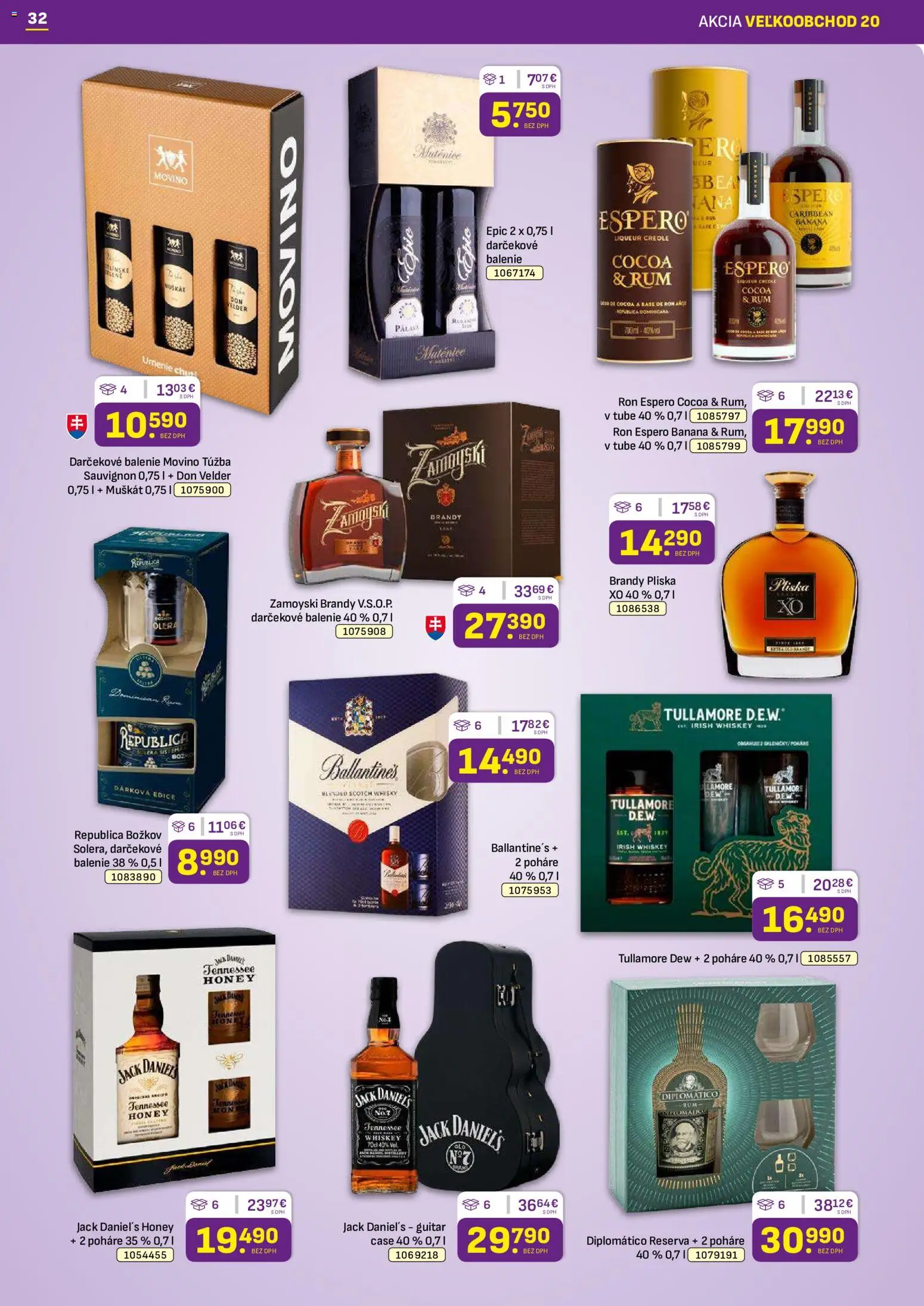 Nové Libex akcie – leták je platný od 05.10.2026 | Strana: 32 | Produkty: Diplomatico, Božkov, Jack Daniel's Honey, Brandy