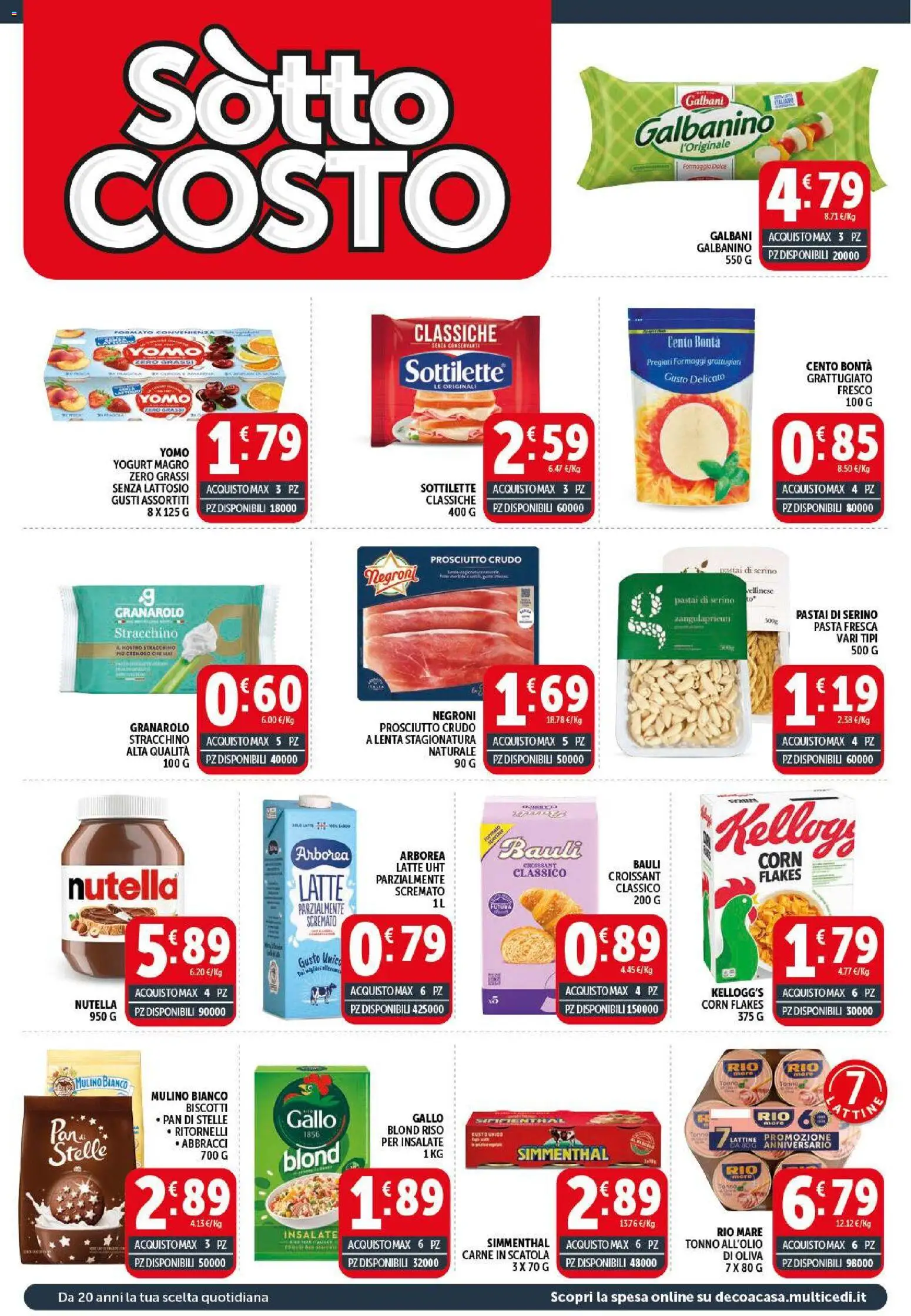Volantino Decò del 29.05.2026 | Pagina: 2 | Prodotti: Biscotti, Formaggio, Prosciutto, Tonno