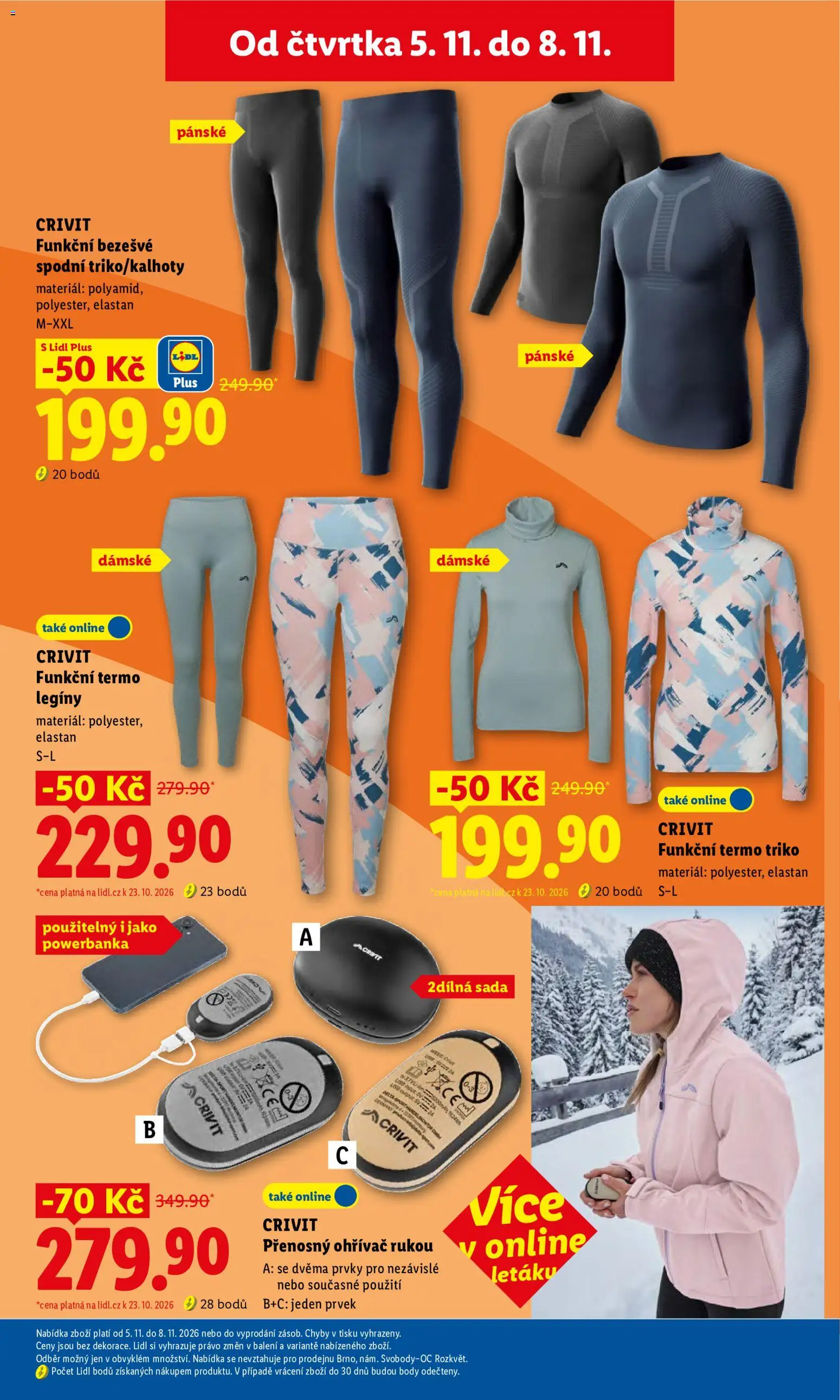 Lidl leták - Spotřební zboží od 02.11.2026 | Strana: 25 | Produkty: Legíny, Powerbanka, Termo legíny, Ohřívač rukou