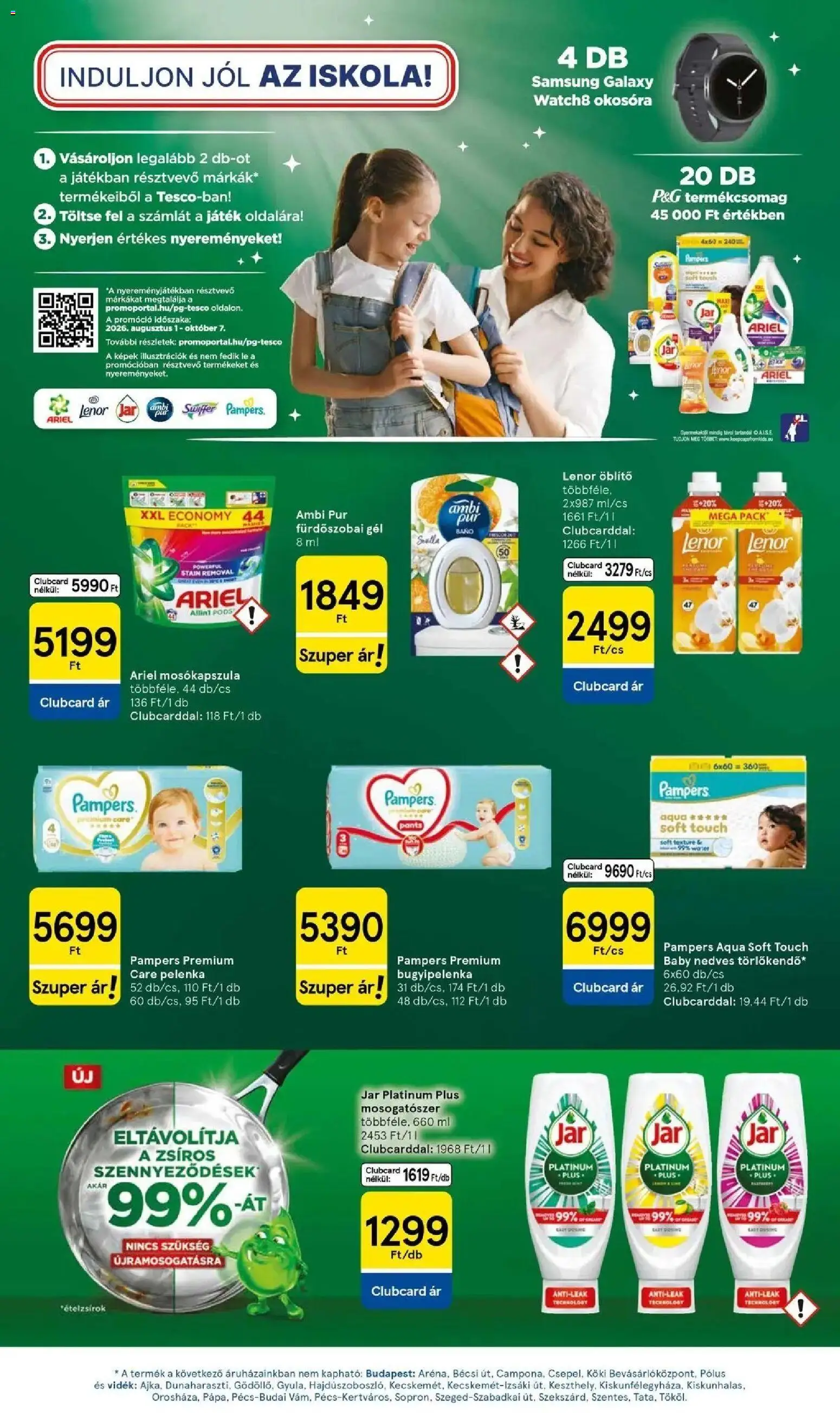 Tesco akciós ujság - amely érvényes a következő dátumtól: 2026.09.10. | Oldal: 29 | Termékek: Pampers, Okosóra, Bugyipelenka, Gél