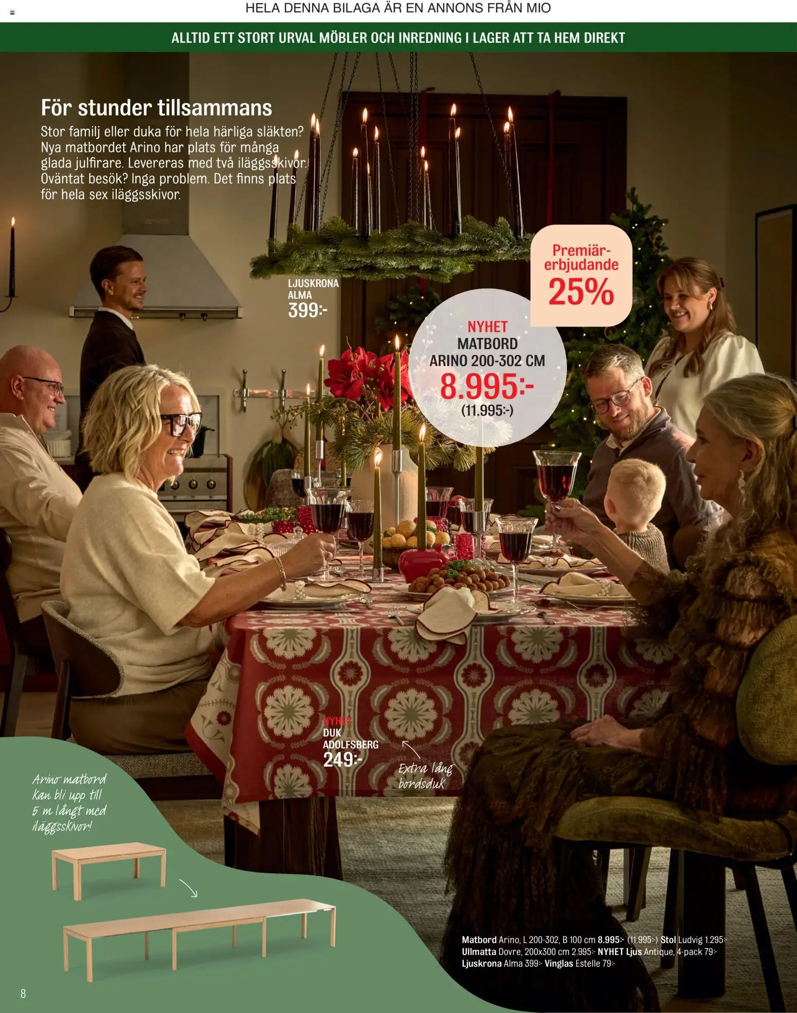 Mio reklamblad aktuell från 20/10/2026 | Sida: 8 | Produkter: Stol, Ljus
