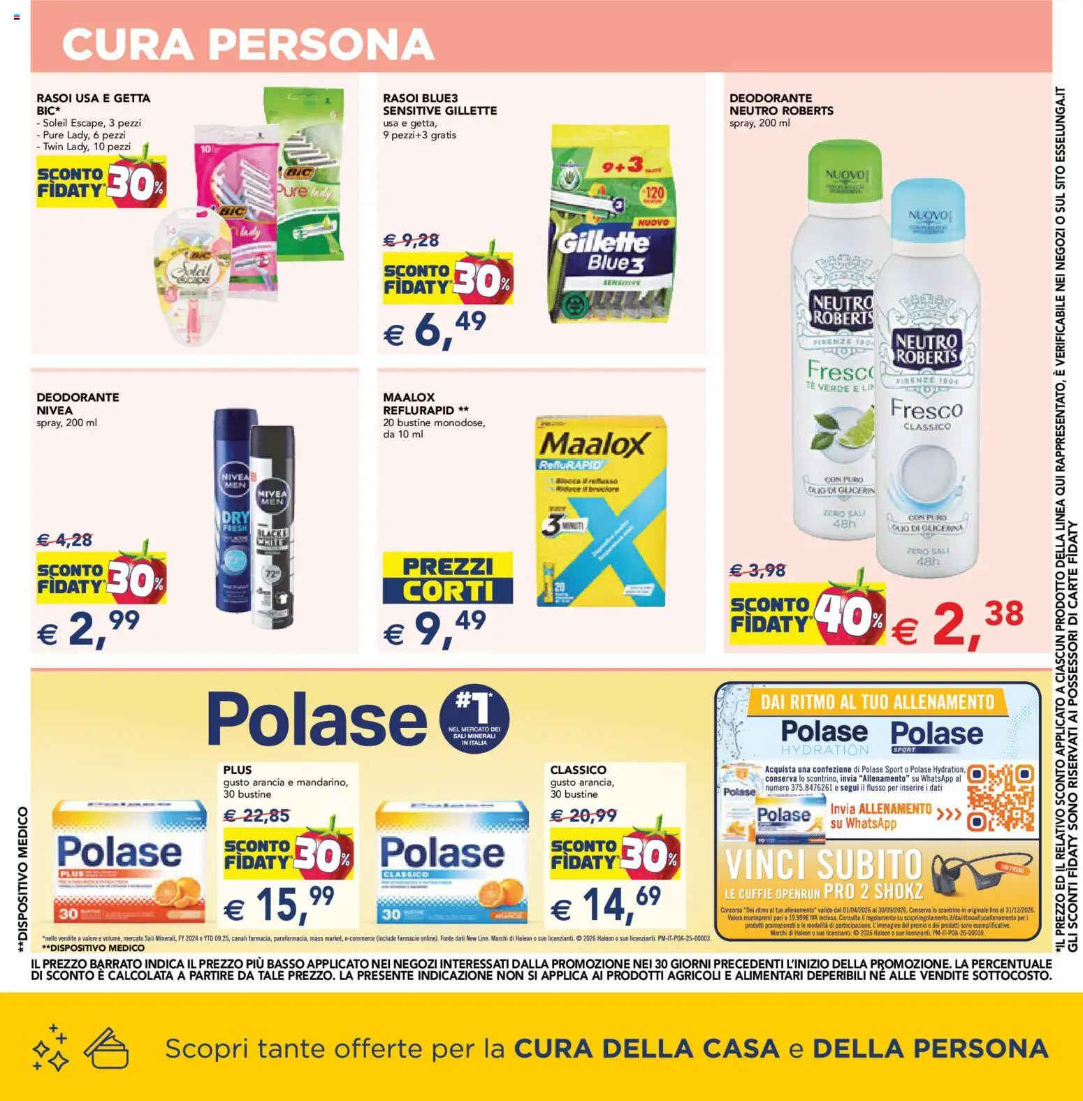 Volantino Esselunga S del 30/07/2026 | Pagina: 8 | Prodotti: Deodorante, Tè, Olio, Cuffie