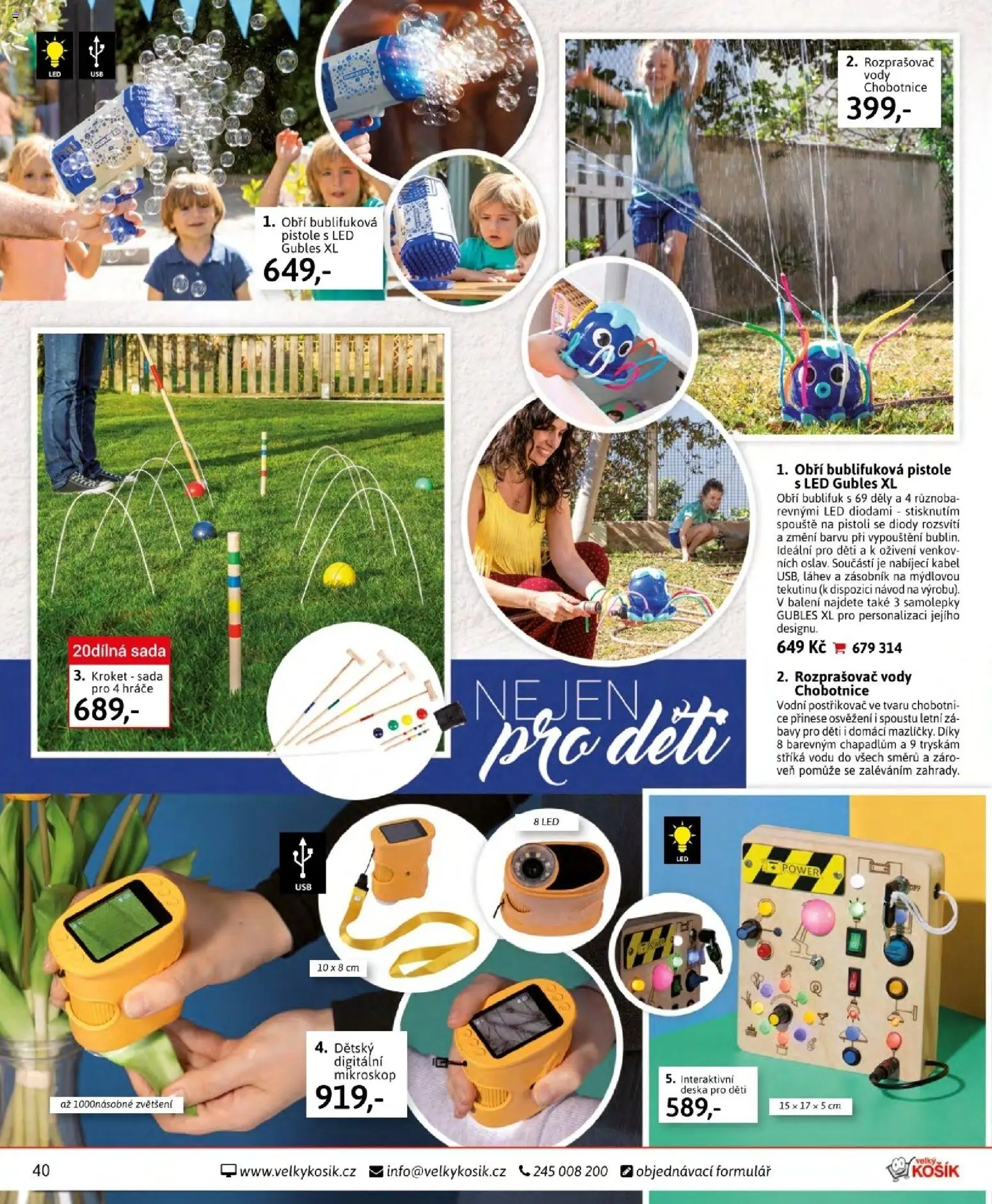 Velký Košík katalog srpen 2026 od 01.08.2026 | Strana: 40 | Produkty: Mikroskop, Postřikovač, Rozprašovač, Láhev