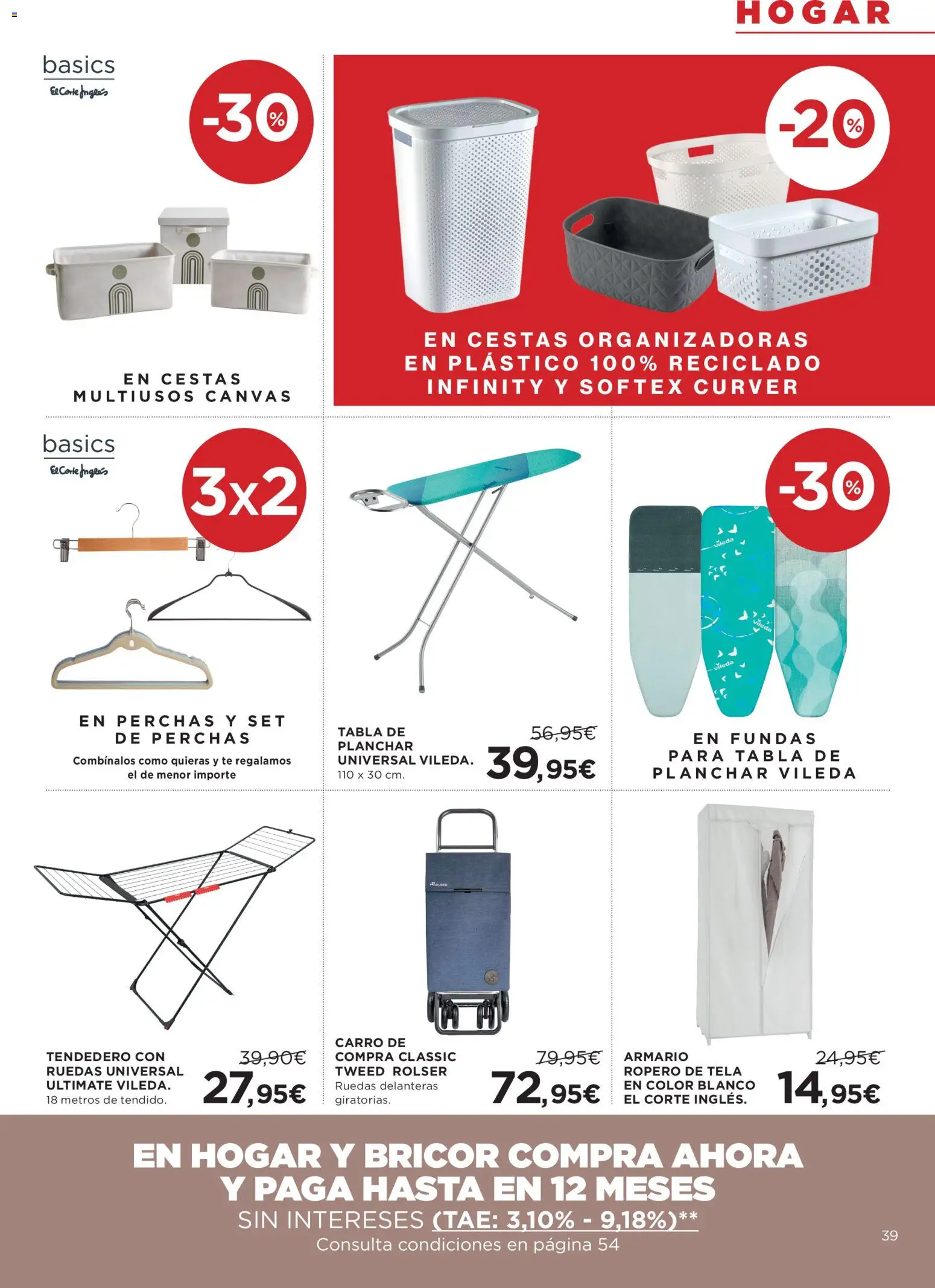 Hipercor catálogo │ válido desde el 06.05.2026 | Página: 39 | Productos: Casque moto, Té, Tendedero, Armario