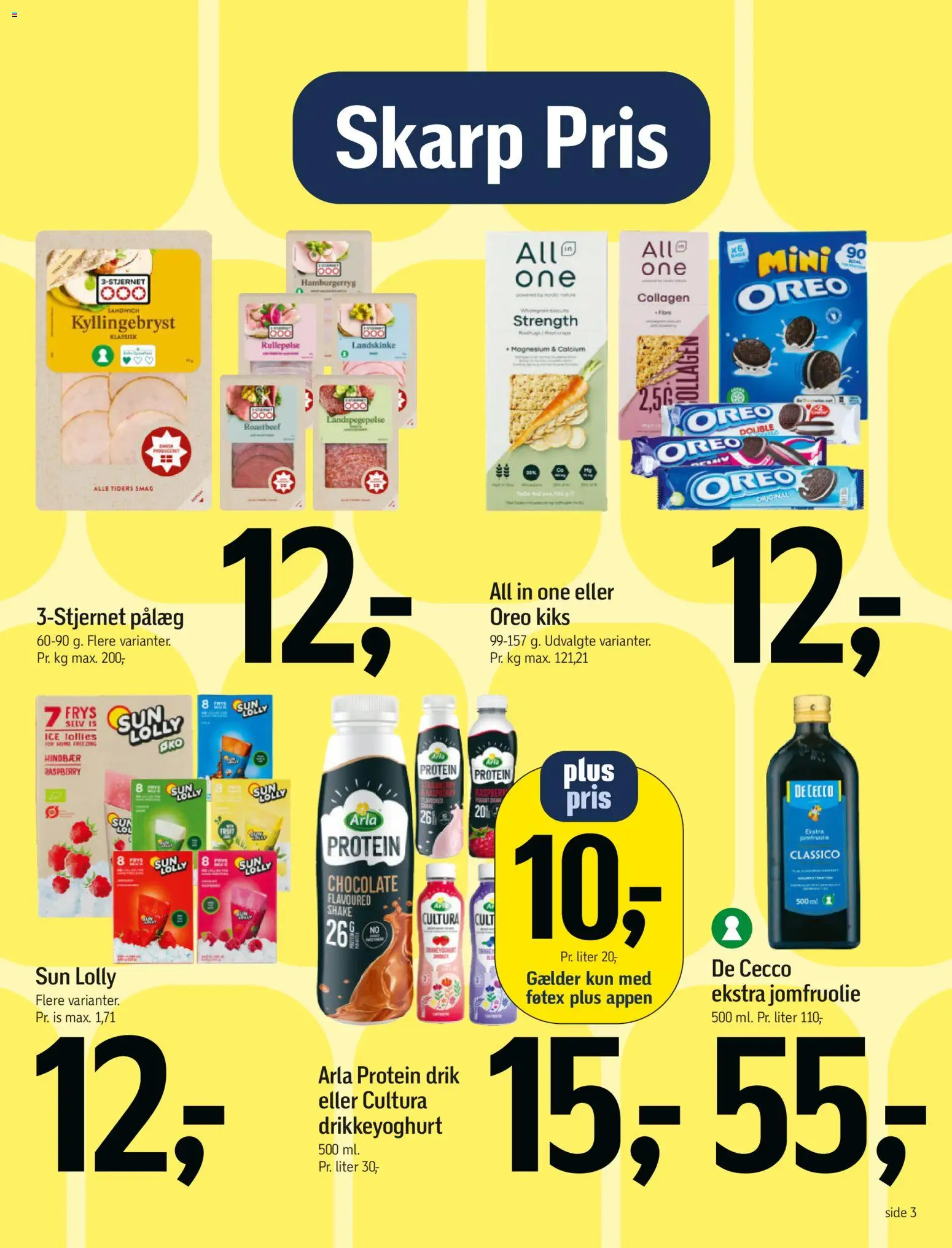 Føtex tilbudsavis – gyldig fra 29.05.2026 | Side: 3 | Produkter: Is, Drikkeyoghurt, Hamburgerryg, Collagen