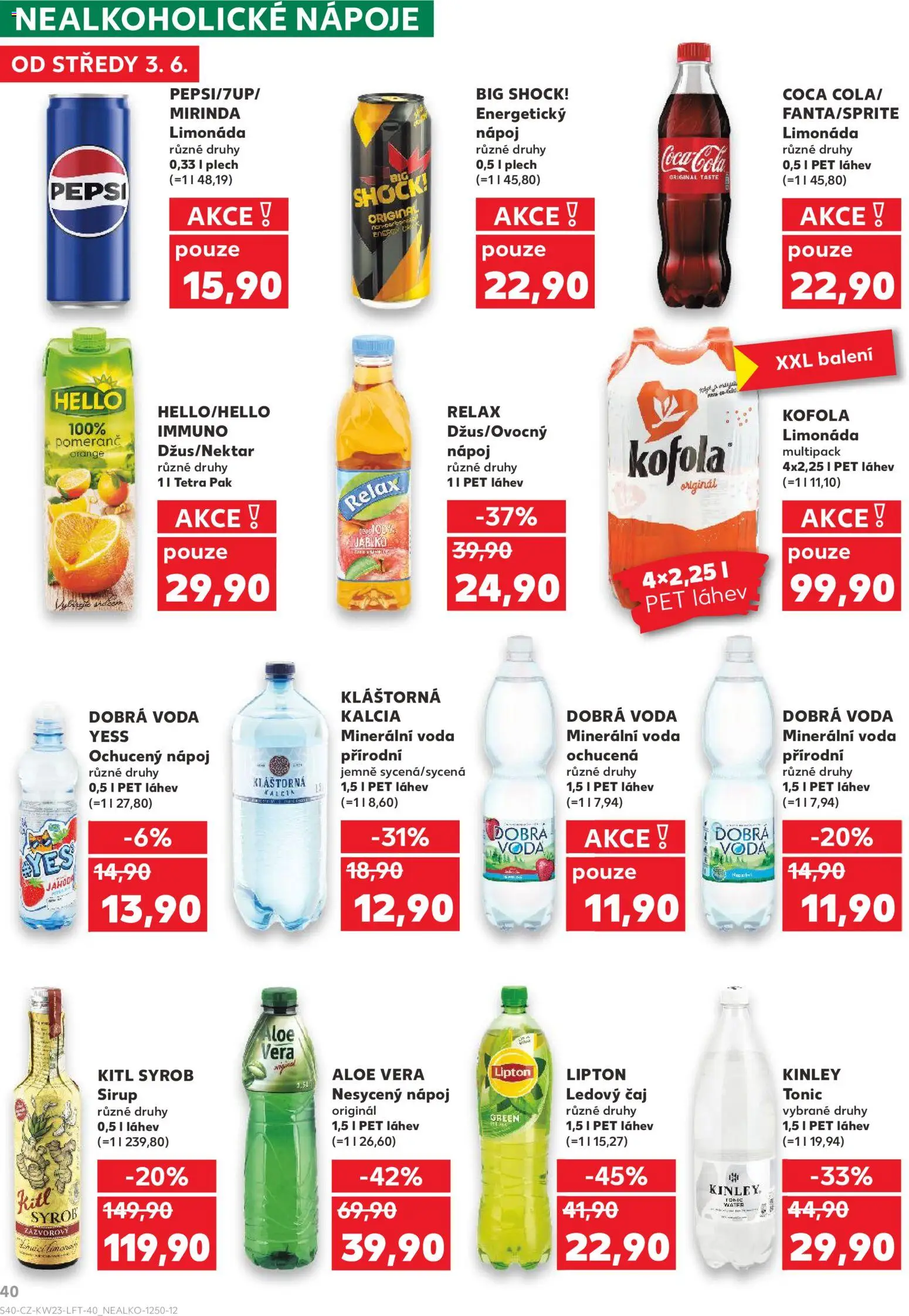Kaufland leták - Praha 4 od 03.06.2026 | Strana: 40 | Produkty: Pepsi, Ice tea, Big Shock, Energy drink