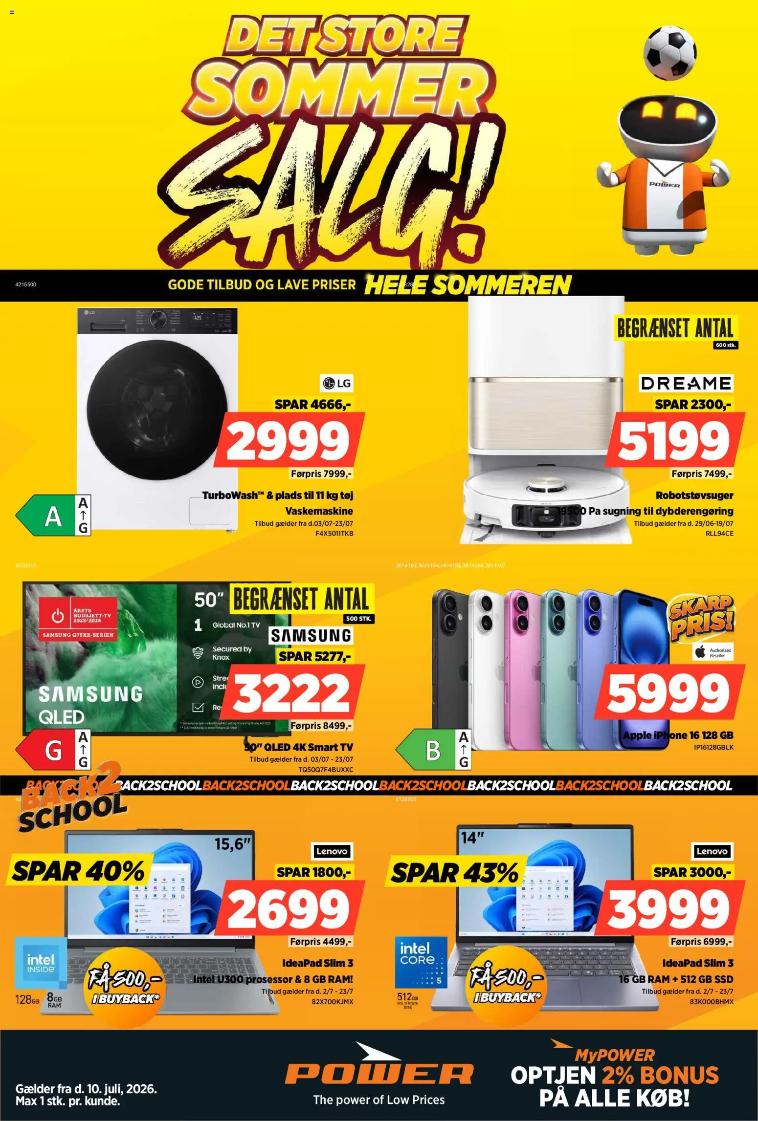 Power tilbudsavis – gyldig fra 10/07/2026 | Side: 1 | Produkter: RAM, Smart TV, TV, Tøj