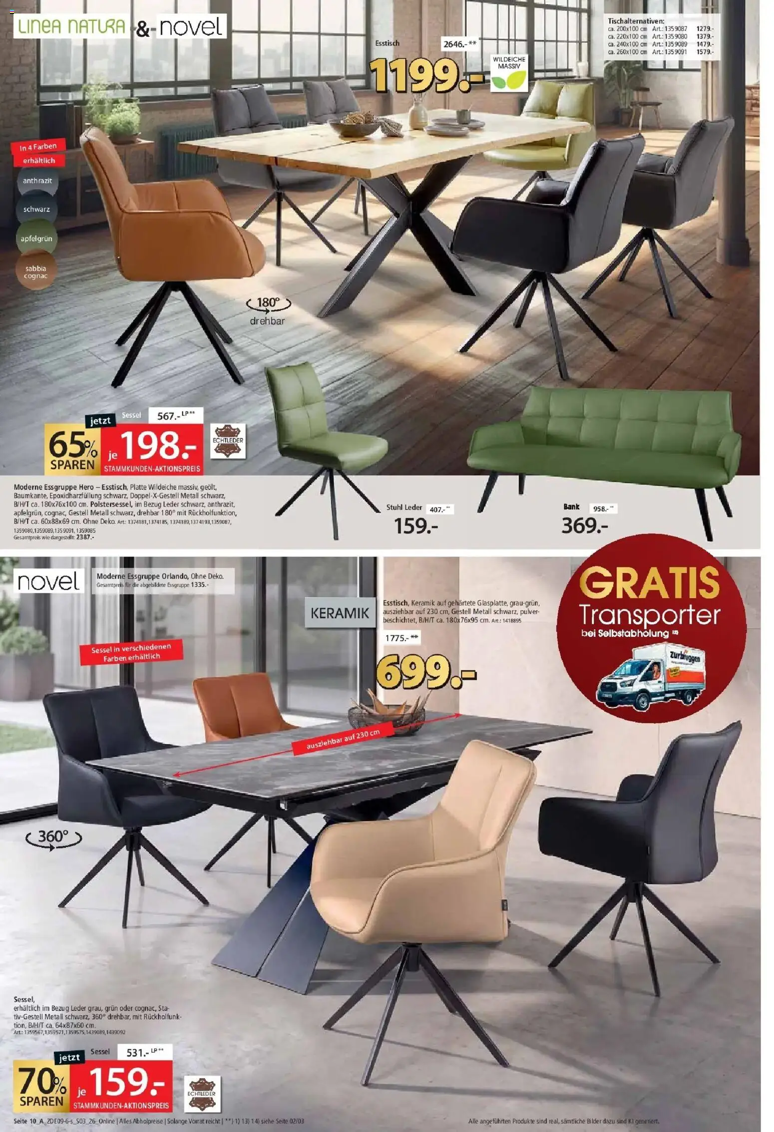 Zurbrüggen Prime Shopping week (ab 05.09.2026) zum Blättern | Seite: 16 | Produkte: Esstisch, Essgruppe, Sessel, Bilder